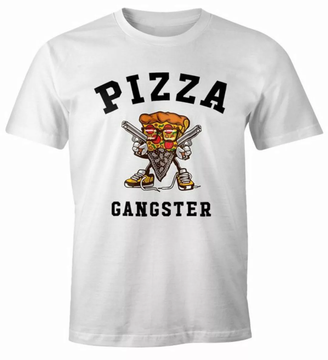 MoonWorks Print-Shirt Pizza Gangster Herren T-Shirt Fun-Shirt Moonworks® mi günstig online kaufen