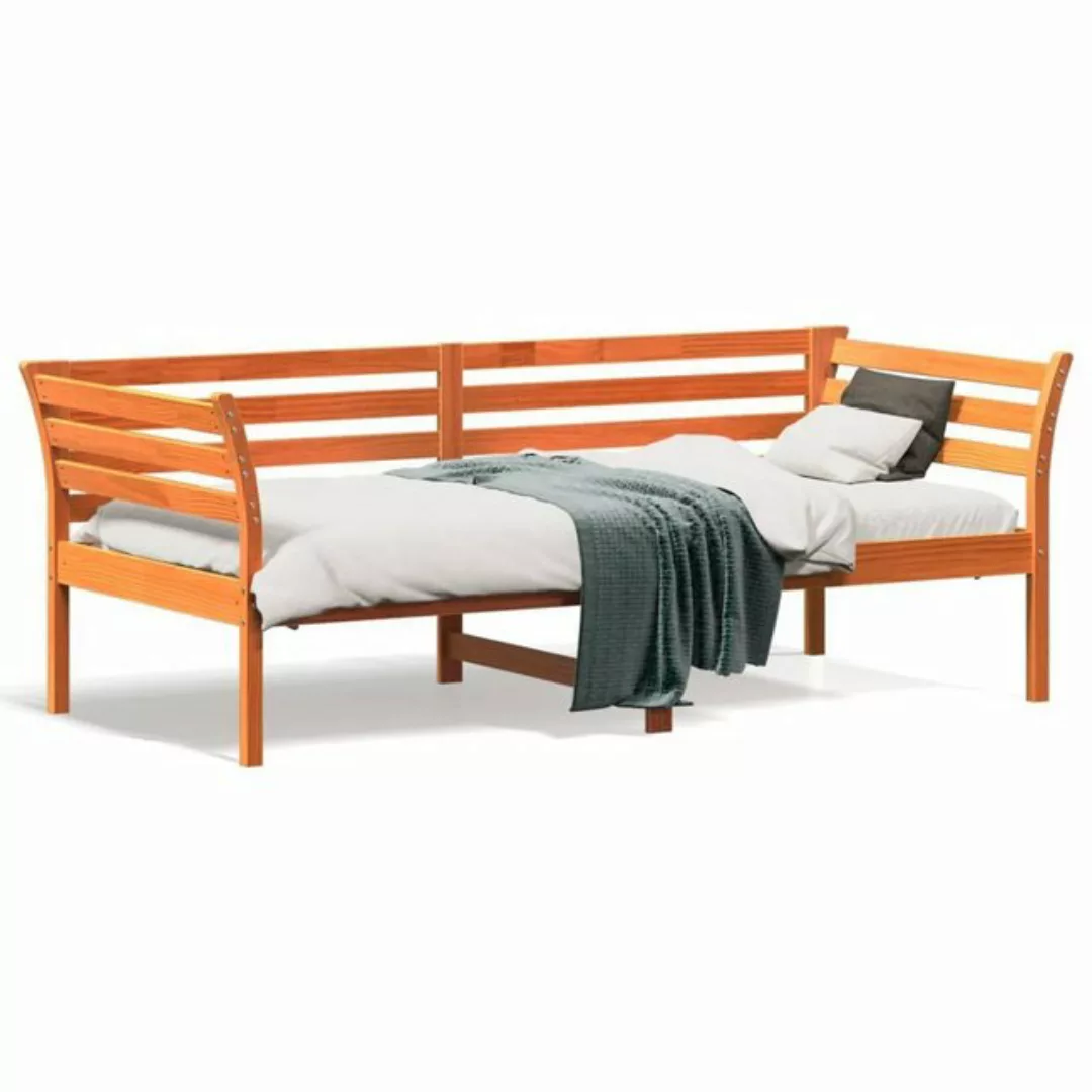 vidaXL Bett Tagesbett Wachsbraun 75x190 cm Massivholz Kiefer günstig online kaufen