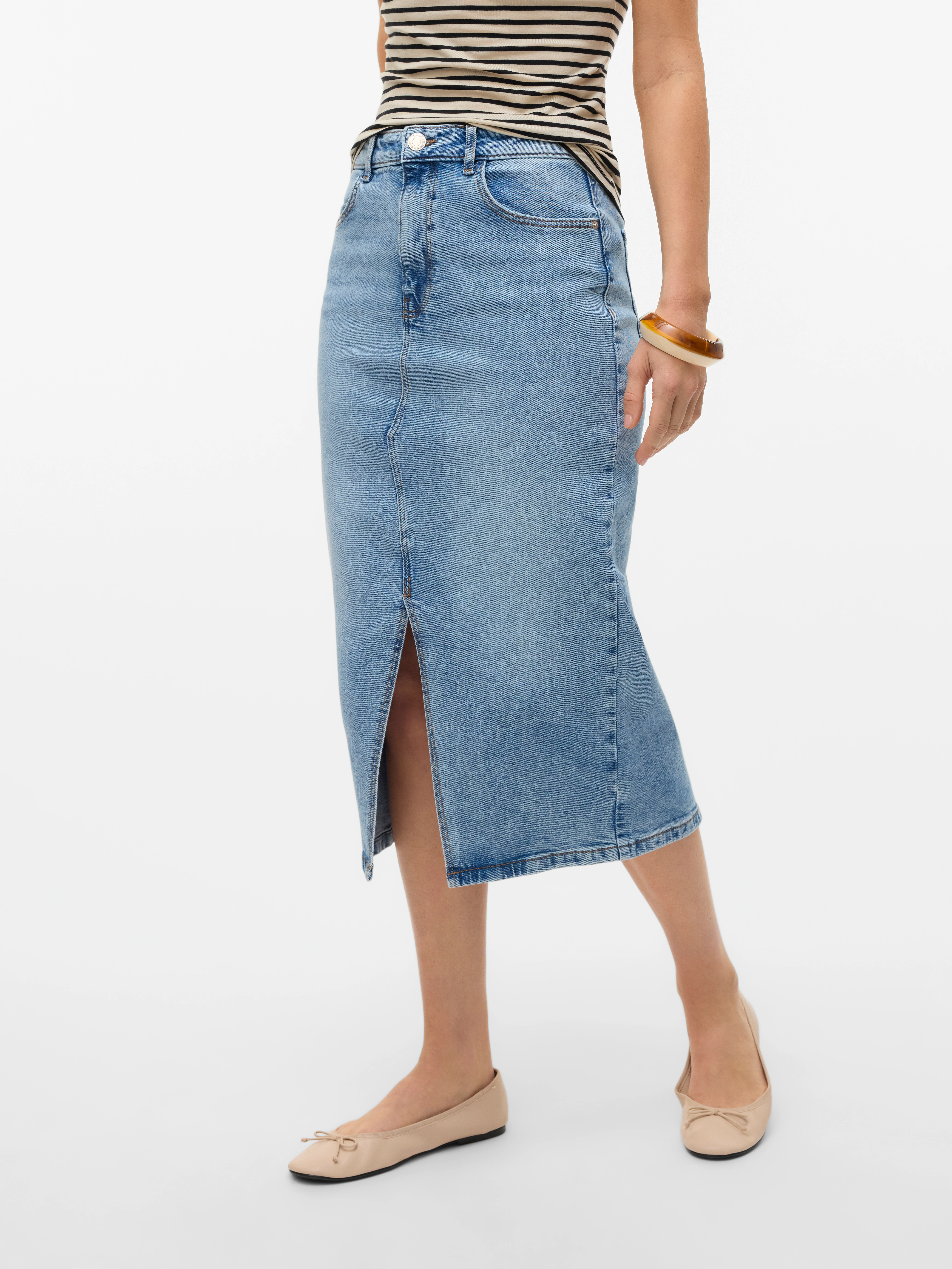 Vero Moda Jeansrock "VMNATALIE HR MIDI DNM SKIRT MIX NOOS" günstig online kaufen