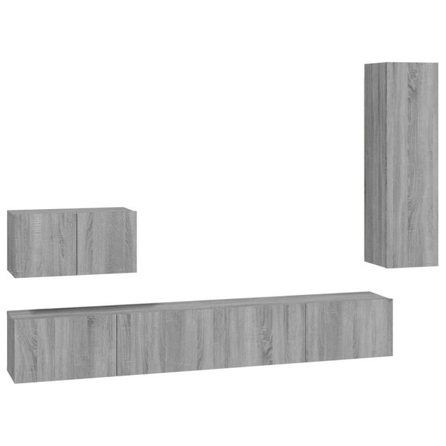 vidaXL TV-Schrank 4-tlg. TV-Schrank-Set Grau Sonoma Holzwerkstoff (4-St) günstig online kaufen