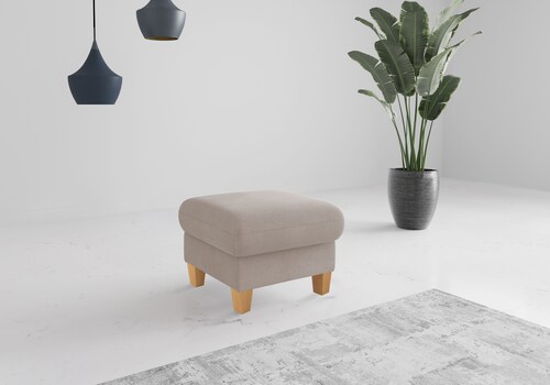 Home affaire Polsterhocker "Rochelle", (1 St.), Massive 12 cm Holzbeine günstig online kaufen