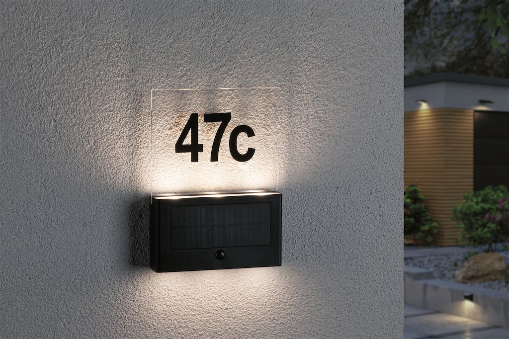 LED Solar Hausnummernleuchte Neda in Anthrazit 2x0,5W 20lm IP44 mit Dämmeru günstig online kaufen