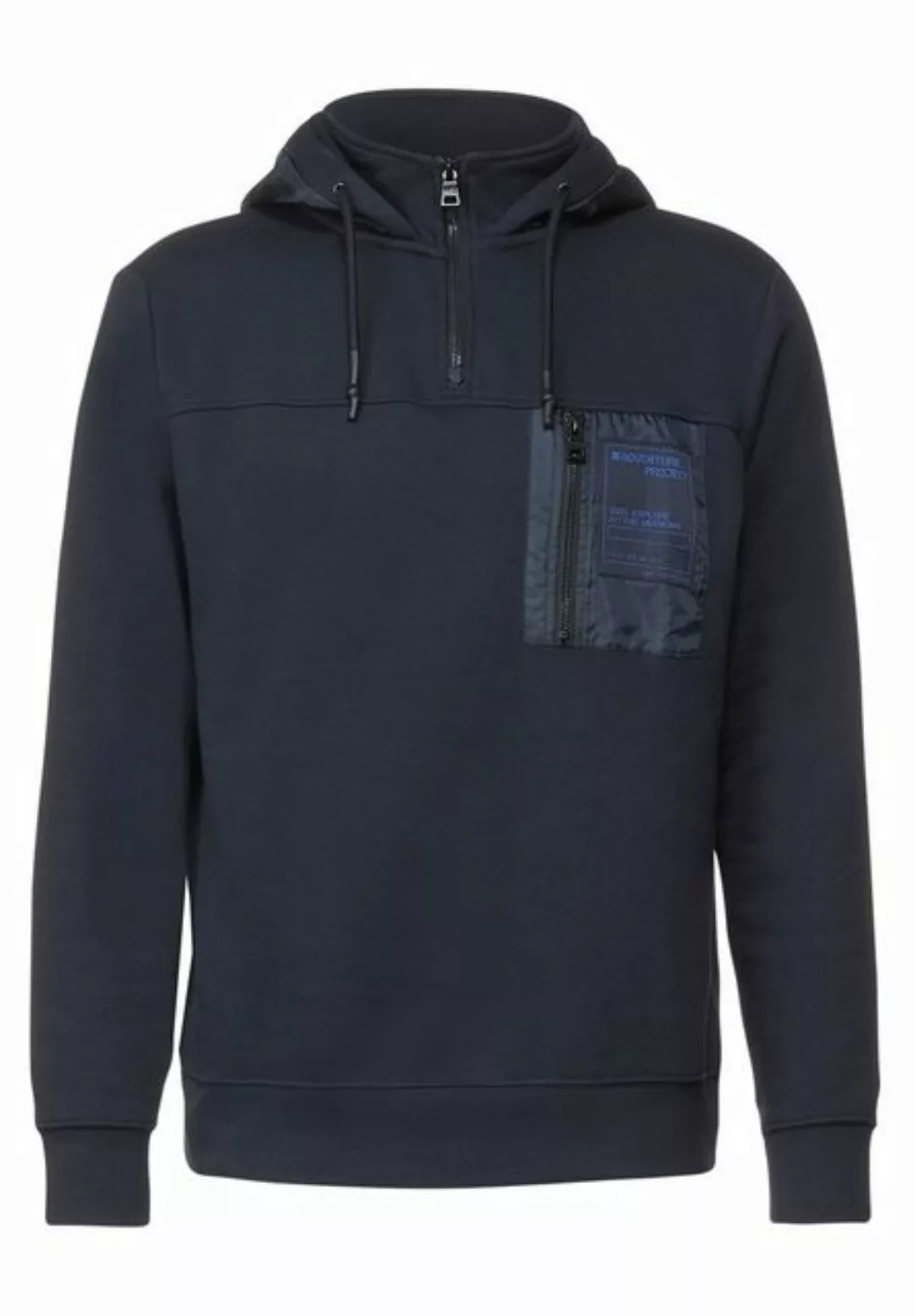 STREET ONE MEN Kapuzensweatshirt in Unifarbe günstig online kaufen