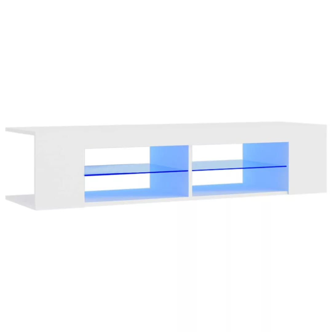 Tv-schrank Mit Led-leuchten Weiß 135x39x30 Cm günstig online kaufen