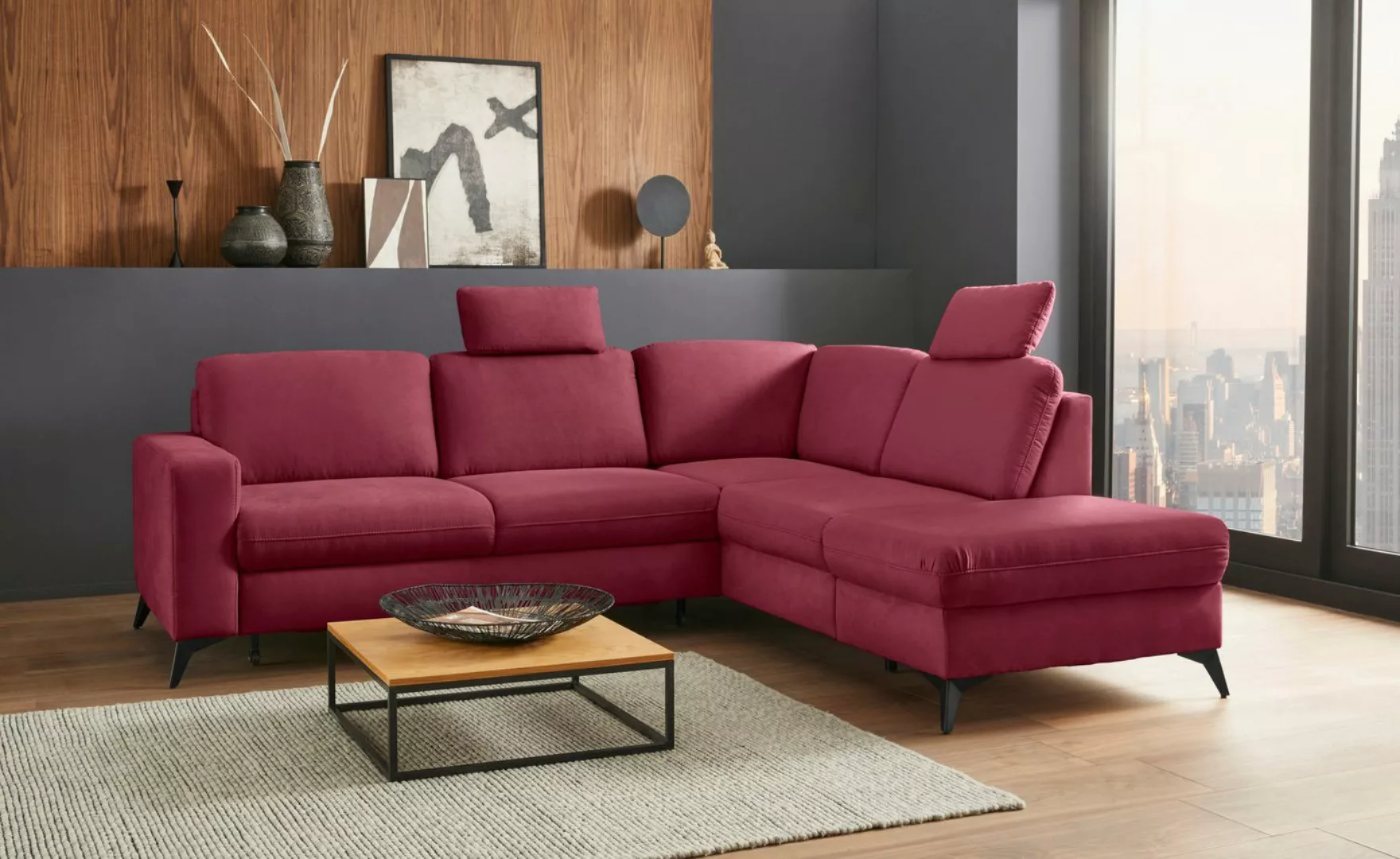 Places of Style Ecksofa Lolland L-Form, Wahlweise mit Bettfunktion und Stau günstig online kaufen