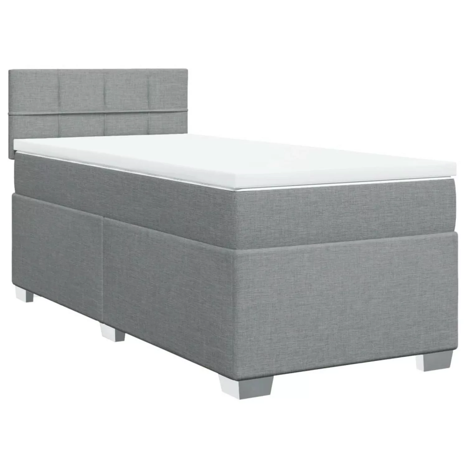 vidaXL Boxspringbett mit Matratze Hellgrau 80x200 cm Stoff2105608 günstig online kaufen