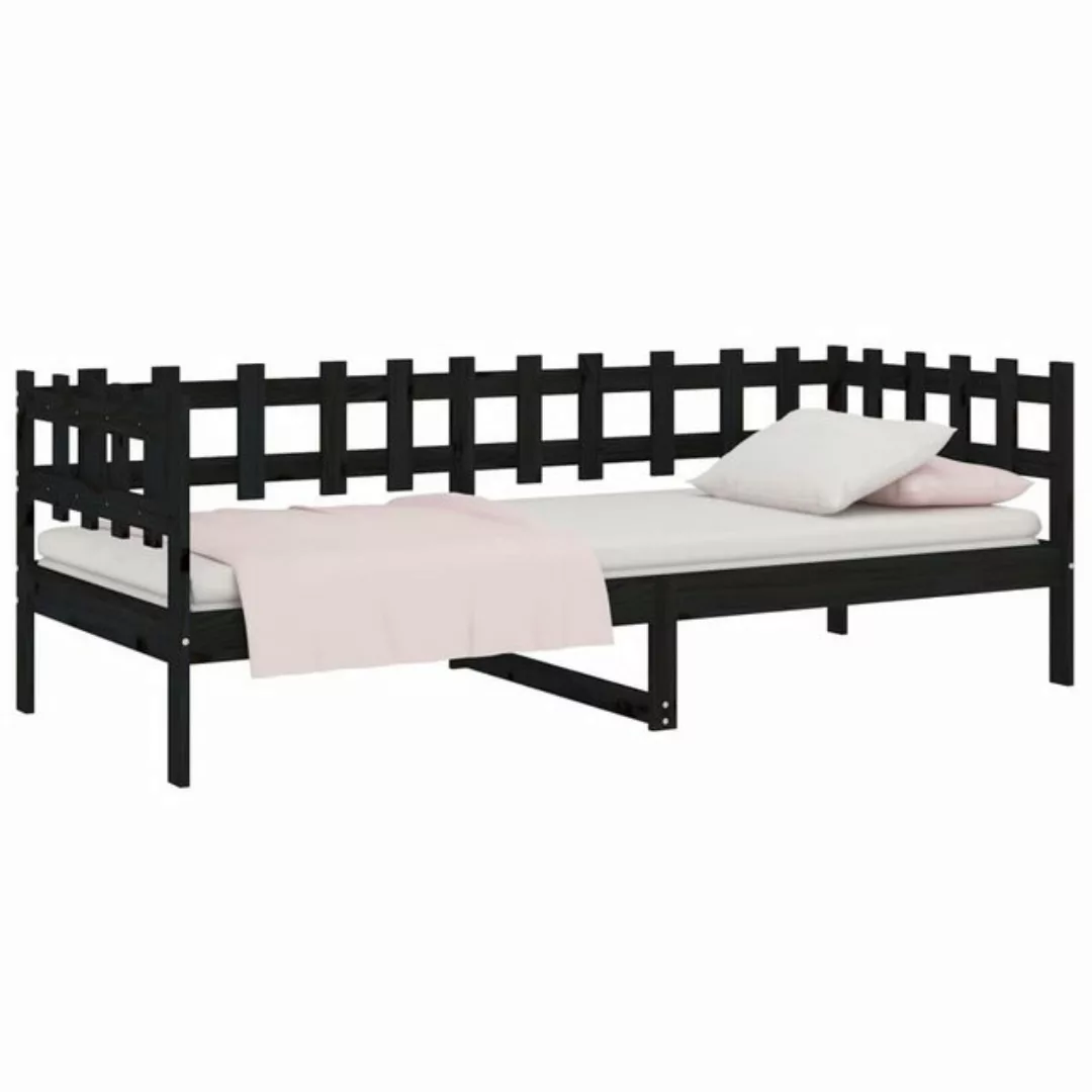 furnicato Bett Tagesbett Schwarz 90x190 cm Massivholz Kiefer (1-tlg) günstig online kaufen