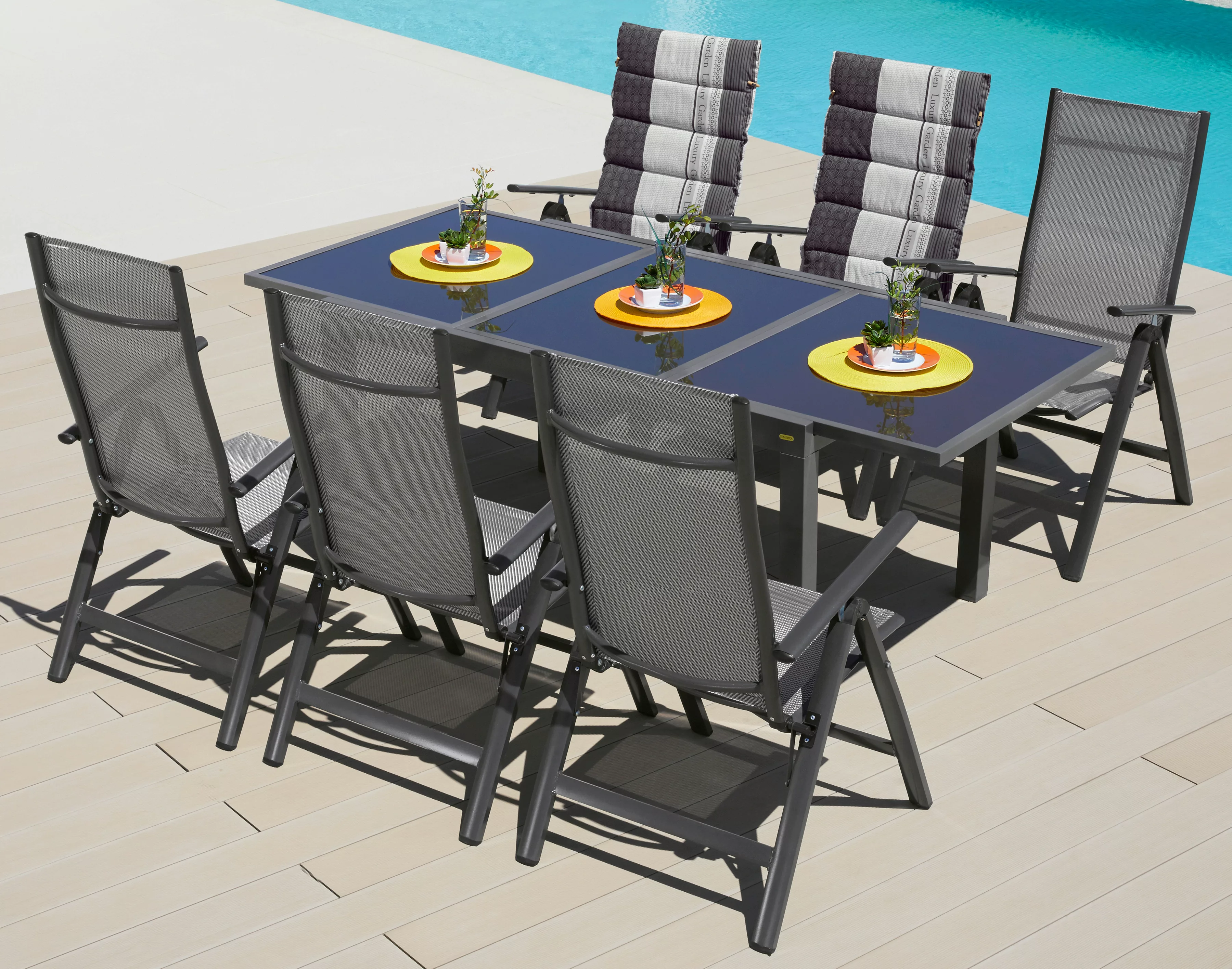 MERXX Garten-Essgruppe "Amalfi", (7 tlg.), 6 Stühle mit Tisch günstig online kaufen