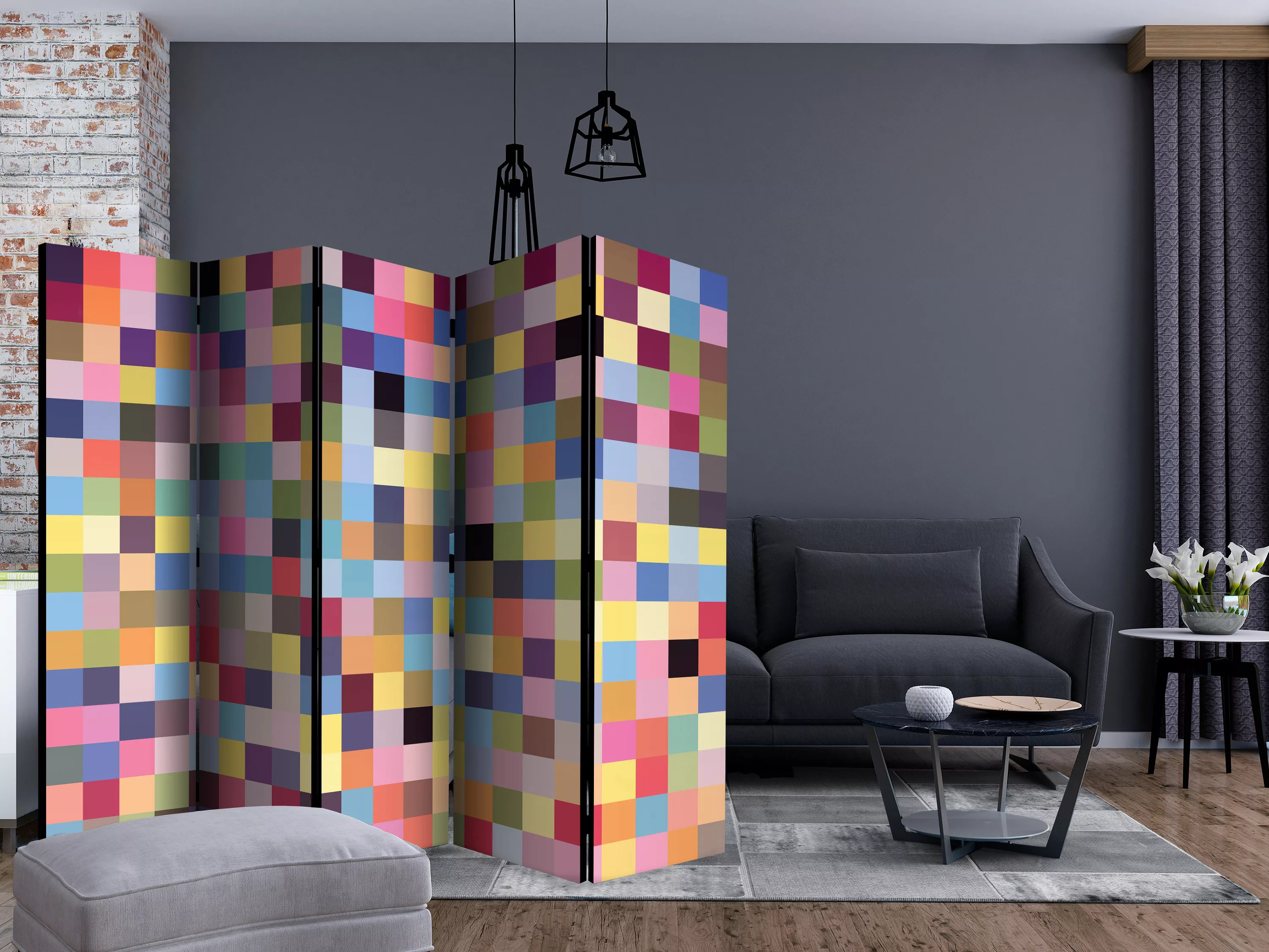 5-teiliges Paravent - Full Range Of Colors Ii [room Dividers] günstig online kaufen