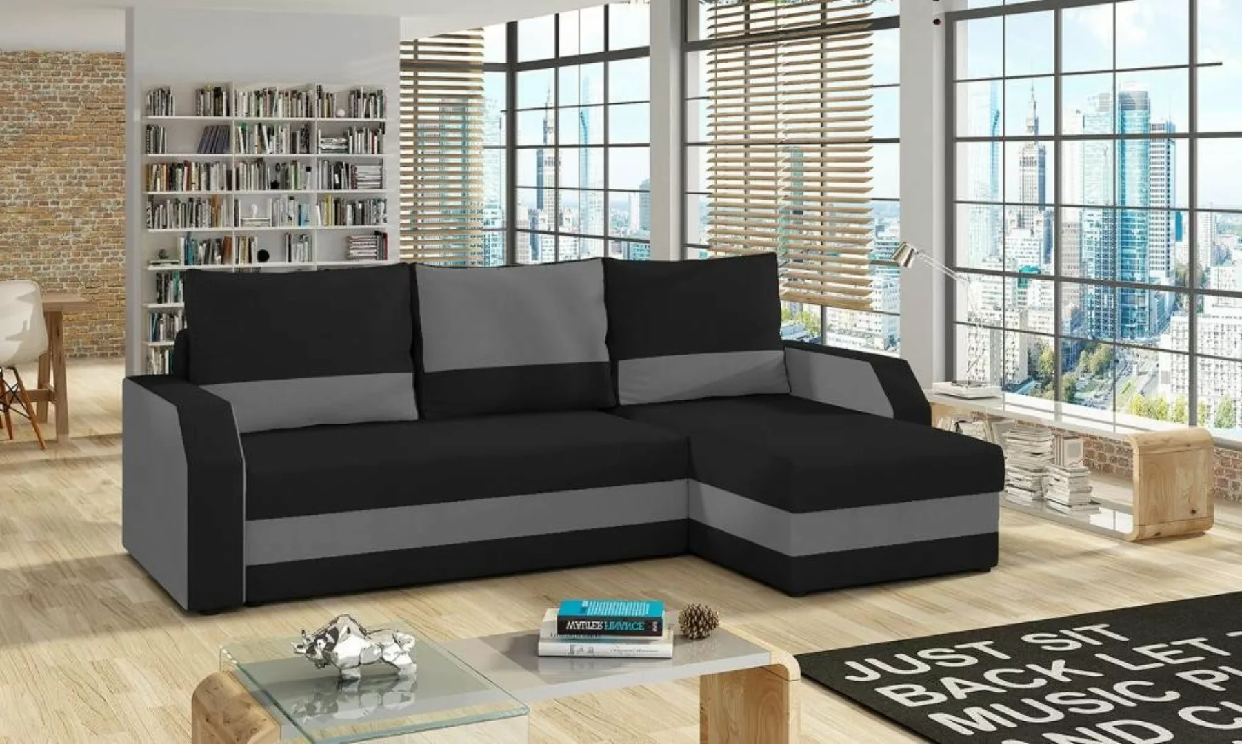 JVmoebel Ecksofa Stoff L-Form Couch Wohnlandschaft Ecksofa Garnitur Modern günstig online kaufen