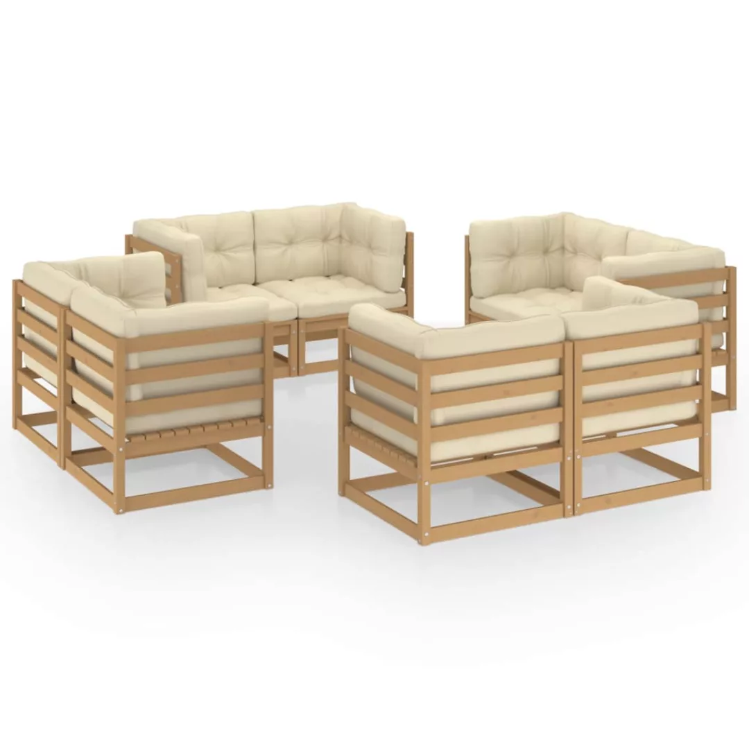 8-tlg. Garten-lounge-set Mit Kissen Kiefer Massivholz günstig online kaufen