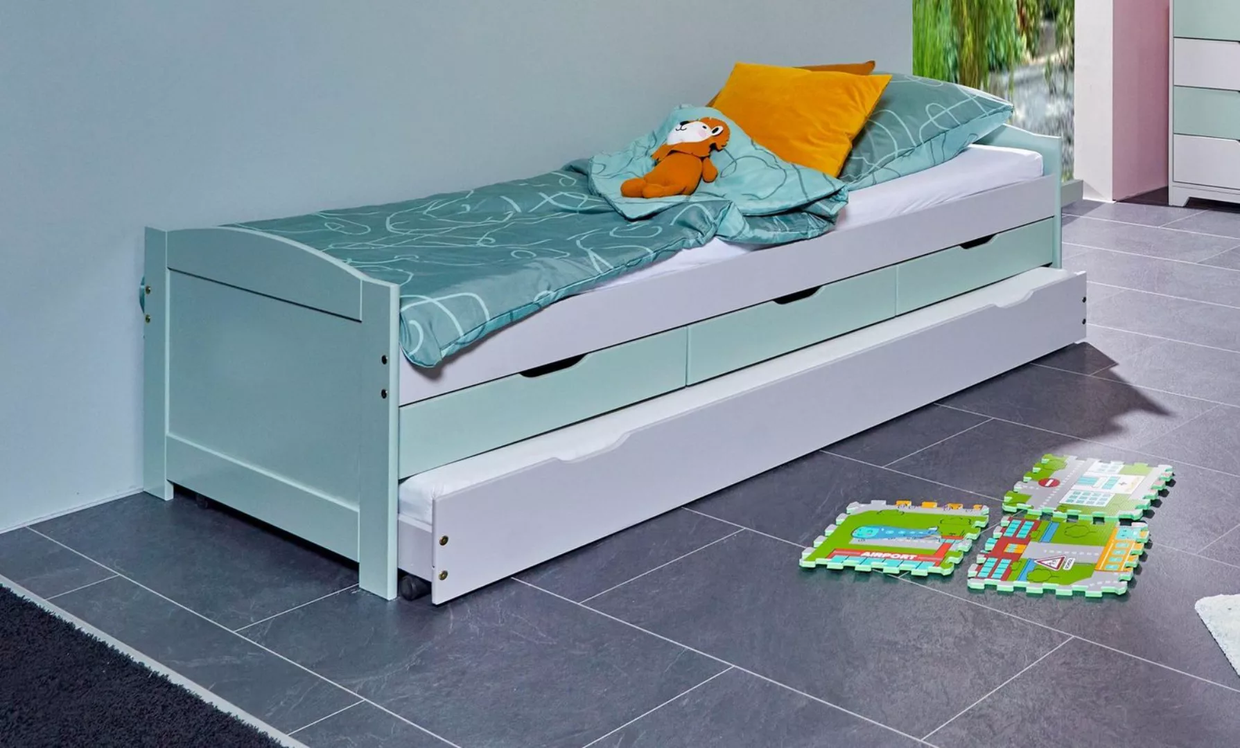 Inter Link Funktionsbett Prati Bett, Funktionsbett aus Massivholz, 2in1 Kin günstig online kaufen