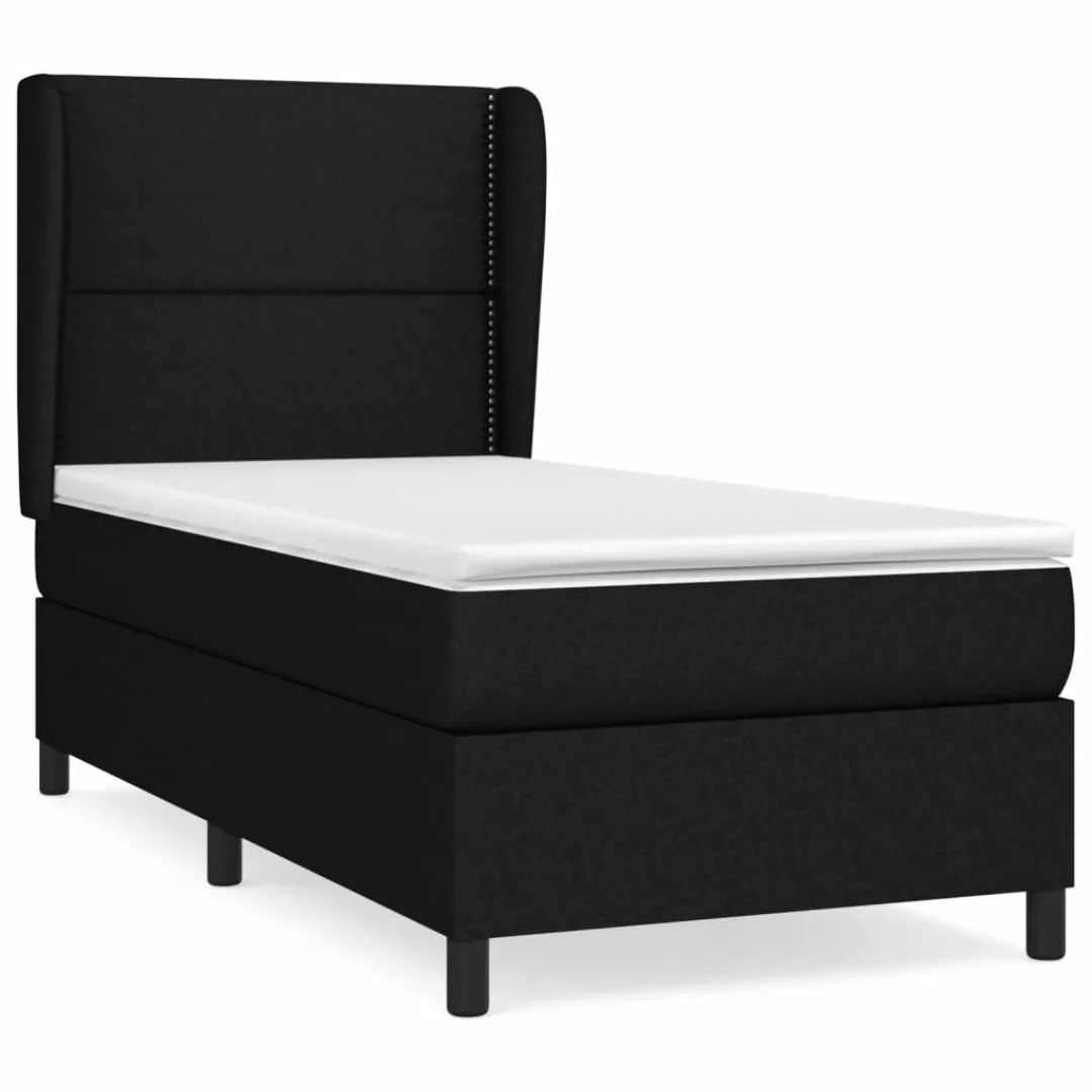 Vidaxl Boxspringbett Mit Matratze Schwarz 90x200 Cm Stoff günstig online kaufen