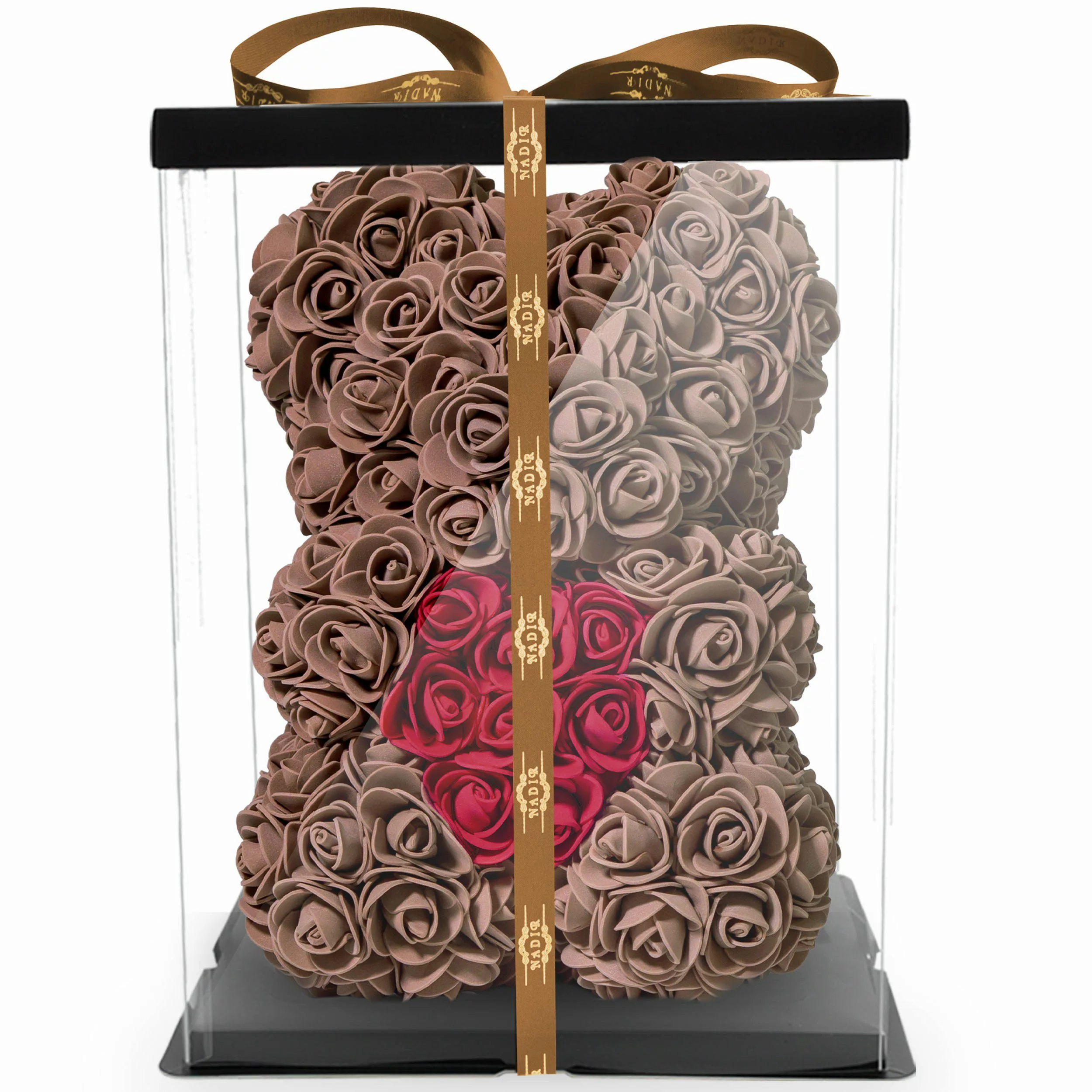 Kunstblume Rosenbär mit Herz Geschenk für günstig online kaufen