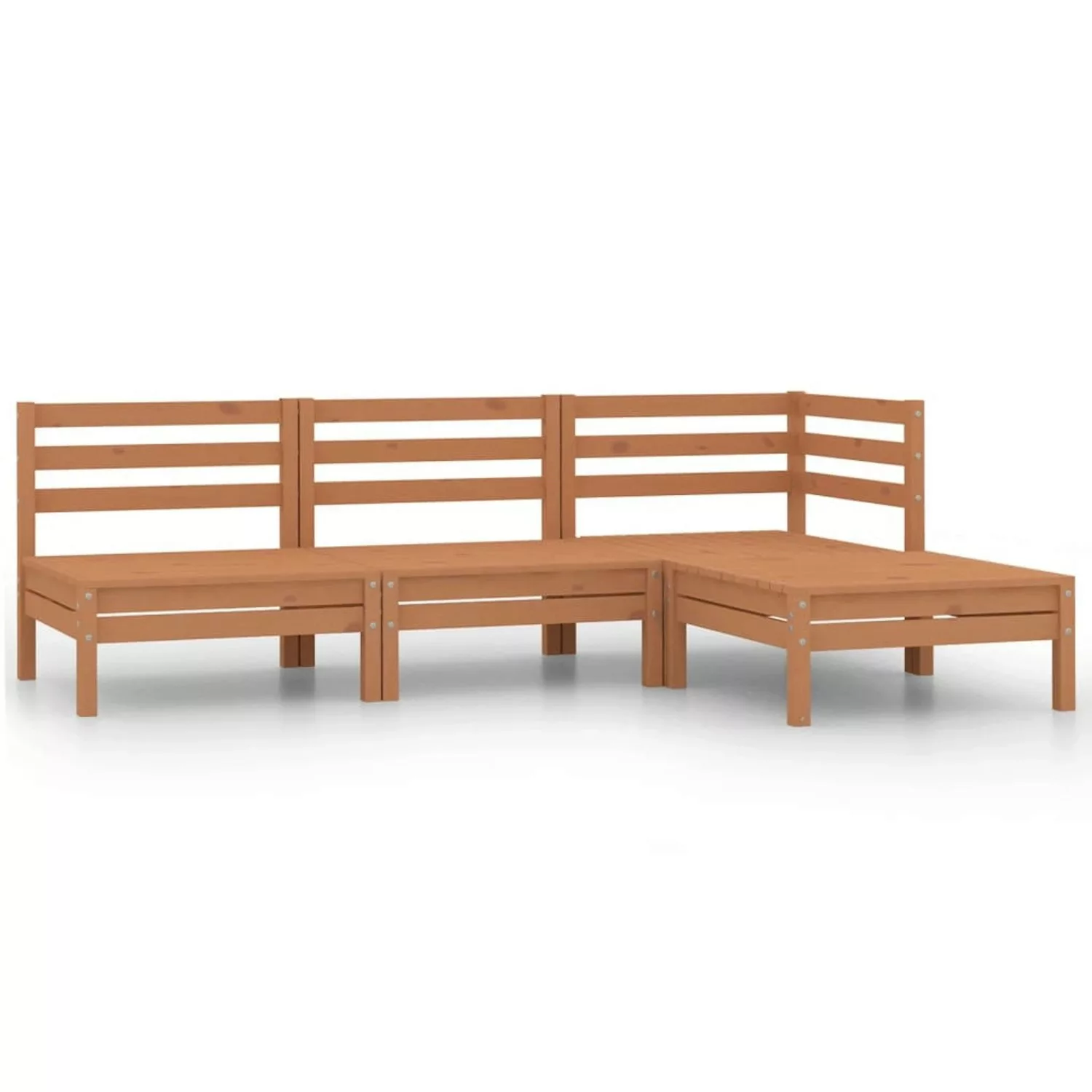 4-tlg. Garten-lounge-set Massivholz Kiefer Honigbraun günstig online kaufen