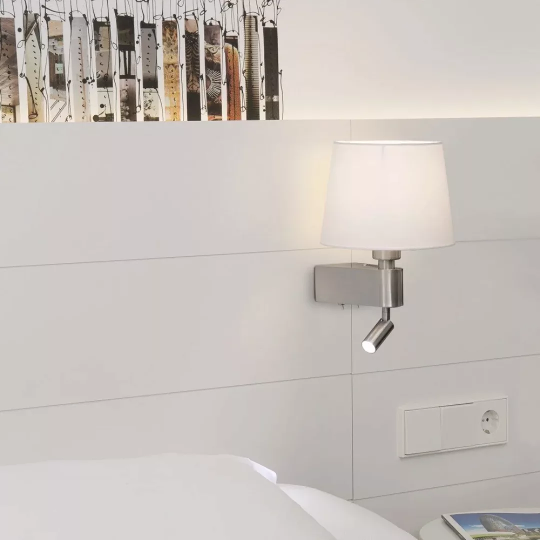 Ansehnliche Wandleuchte Room in weiß und mit Reader günstig online kaufen