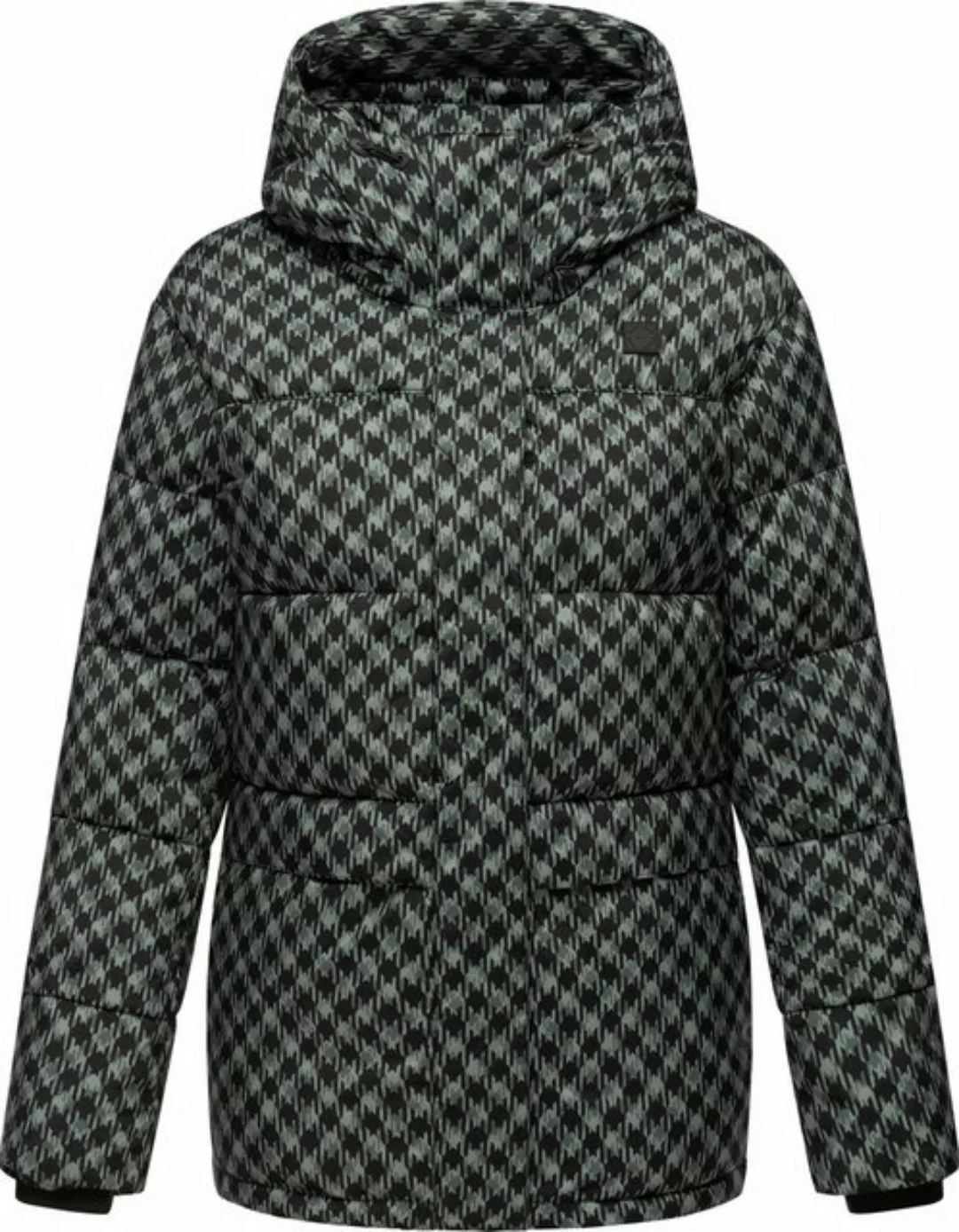 Ragwear Steppjacke Wikesh Print Wasserdichte Damen Winterjacke mit Hahnentr günstig online kaufen