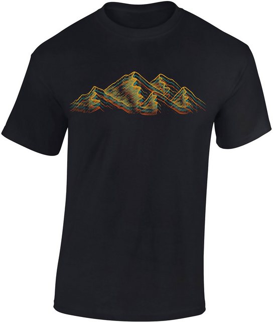 Baddery Print-Shirt Wander Shirt: "Alpen" - Kletter T-Shirt für Wanderfreun günstig online kaufen