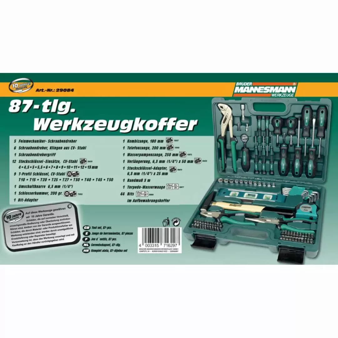 Brüder Mannesmann 86-teiliges Werkzeug-set 29084 günstig online kaufen