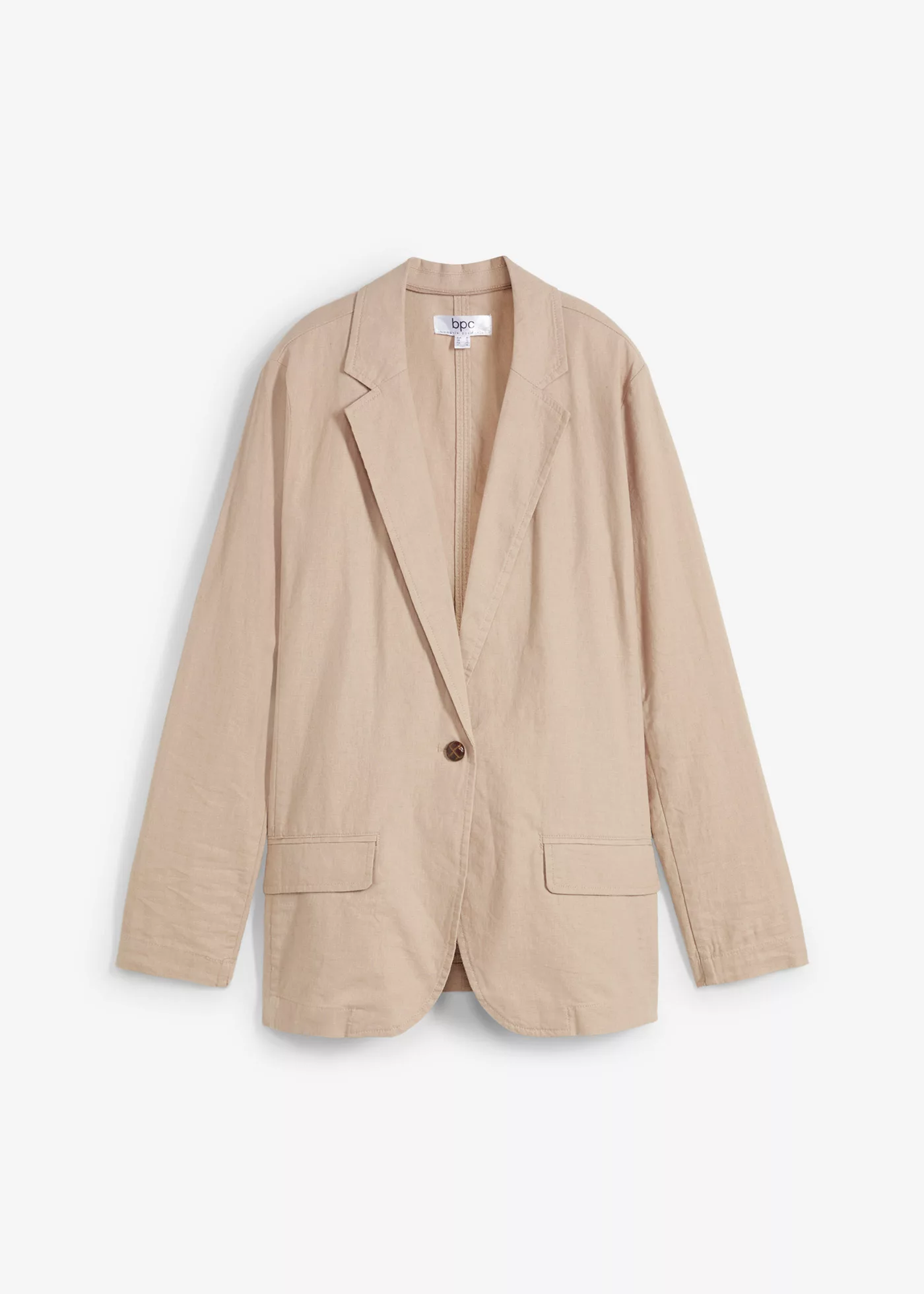 Leichter Long-Blazer mit Leinen, Loose Fit günstig online kaufen