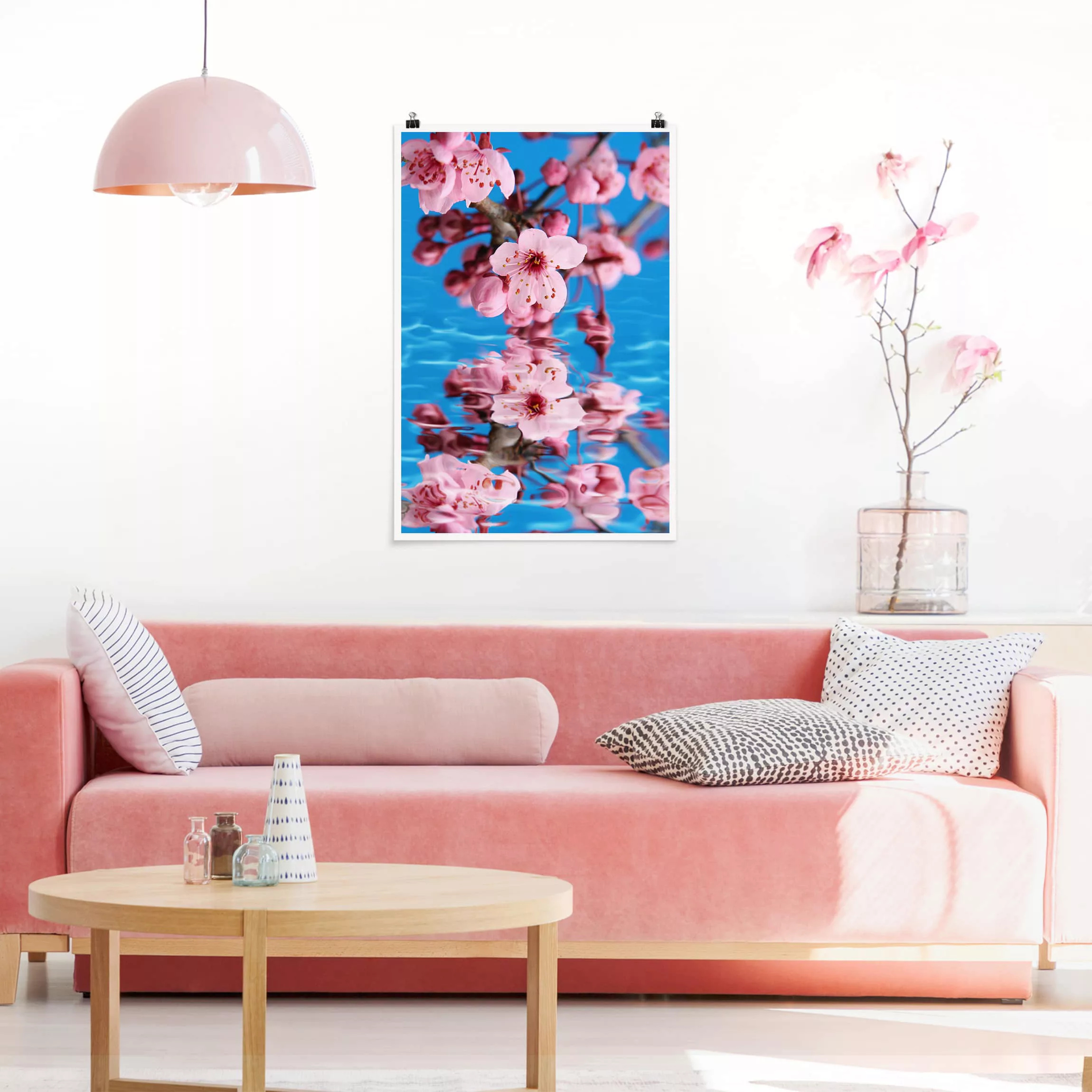 Poster Blumen - Hochformat Kirschblüte günstig online kaufen