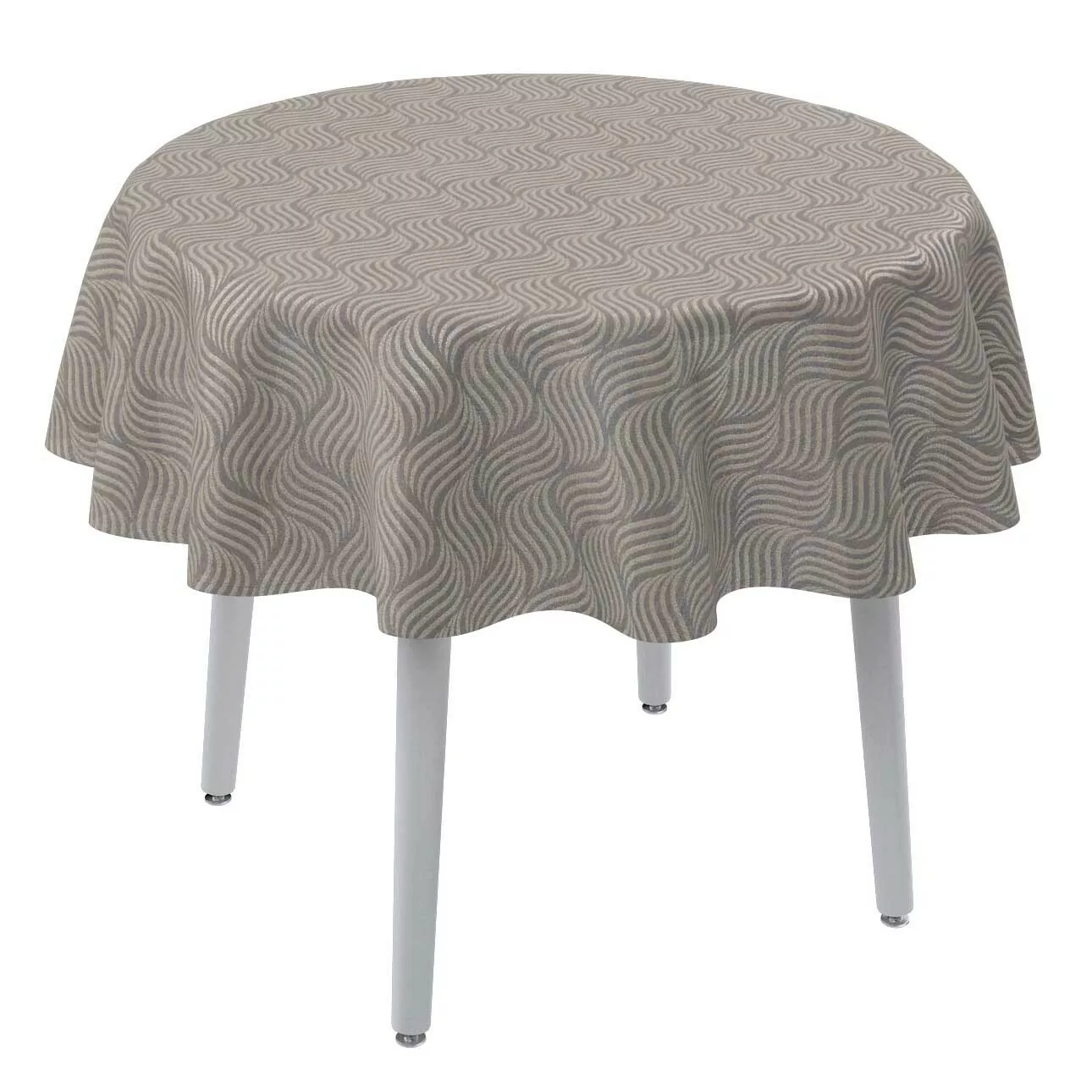 Runde Tischdecke, grau-beige, Imperia Premium (144-09) günstig online kaufen