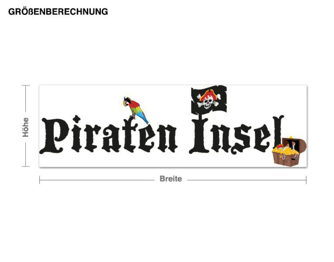 Wandtattoo Kinderzimmer Pirateninsel Schriftzug günstig online kaufen