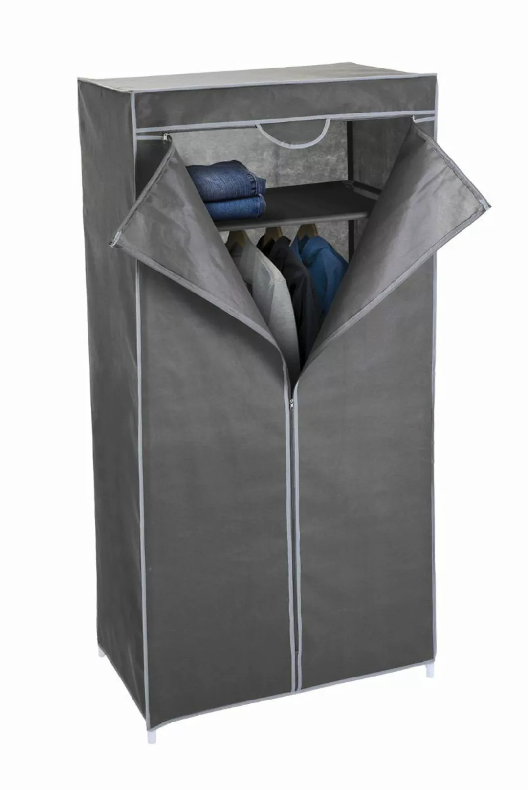 Spetebo Kleiderschrank Stoff Kleiderschrank grau - günstig online kaufen