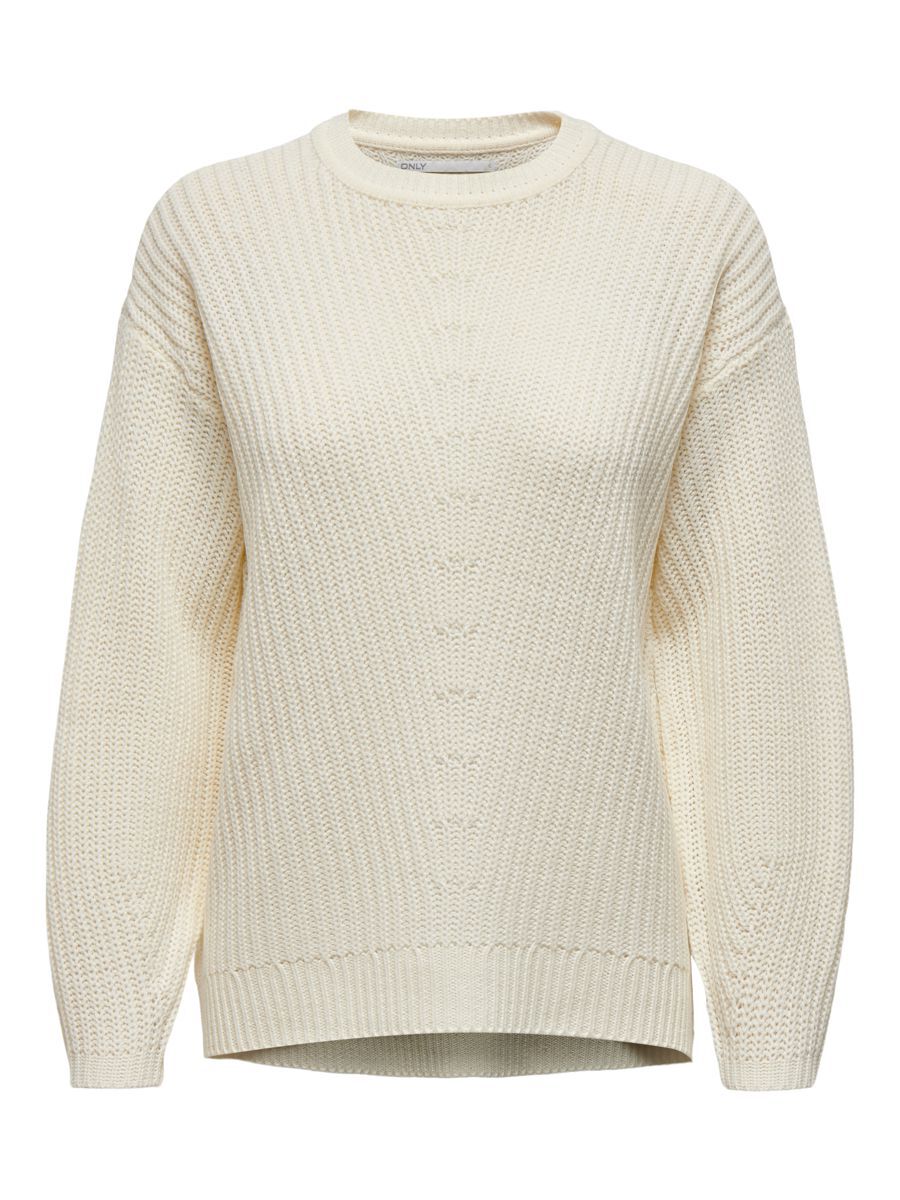 ONLY Einfarbiger Strickpullover Damen White günstig online kaufen