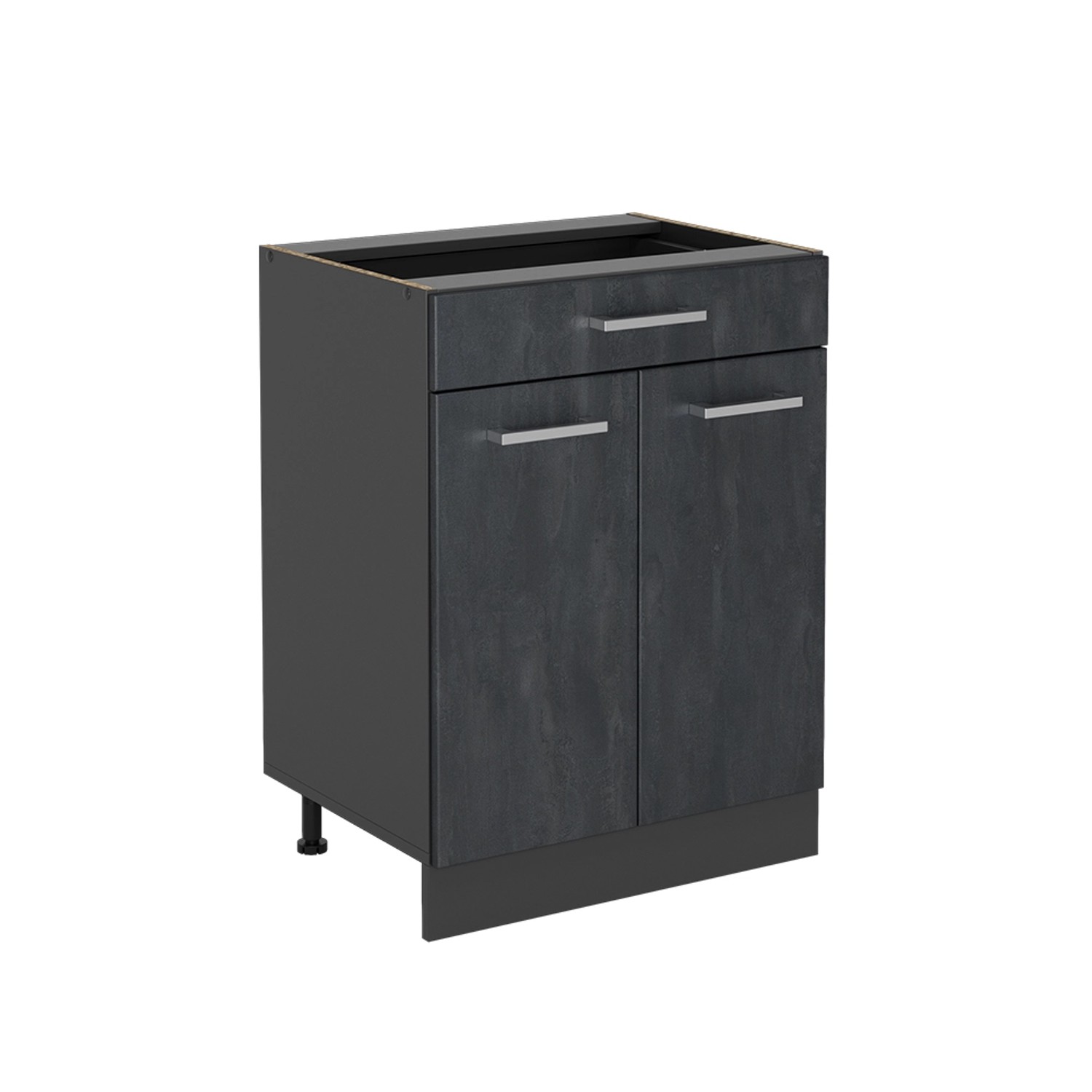 Vicco Unterschrank R-Line, Schwarz Beton/Weiß, 60 günstig online kaufen