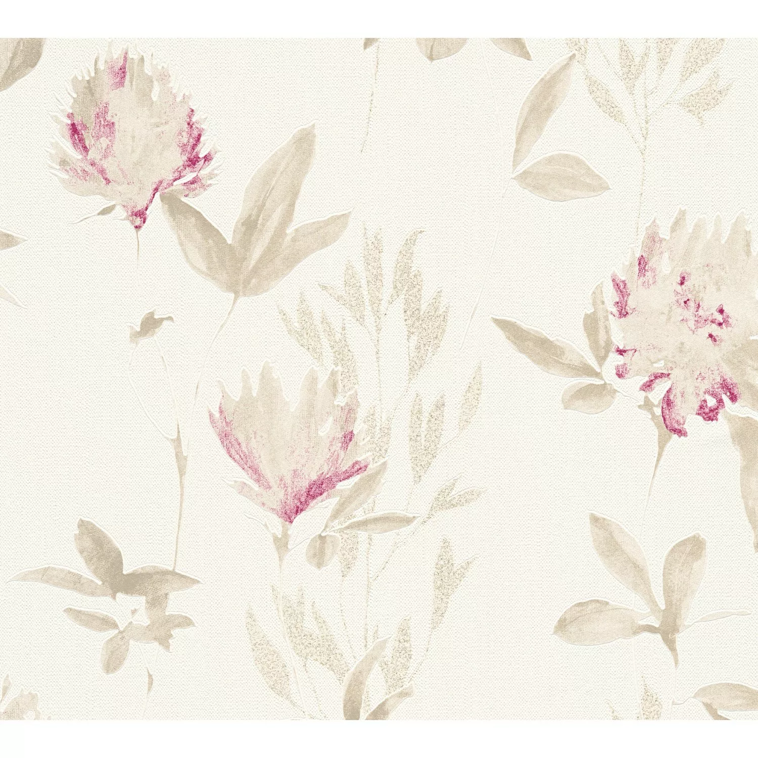 Vliestapete Blumen beige rot B/L: ca. 53x1005 cm günstig online kaufen