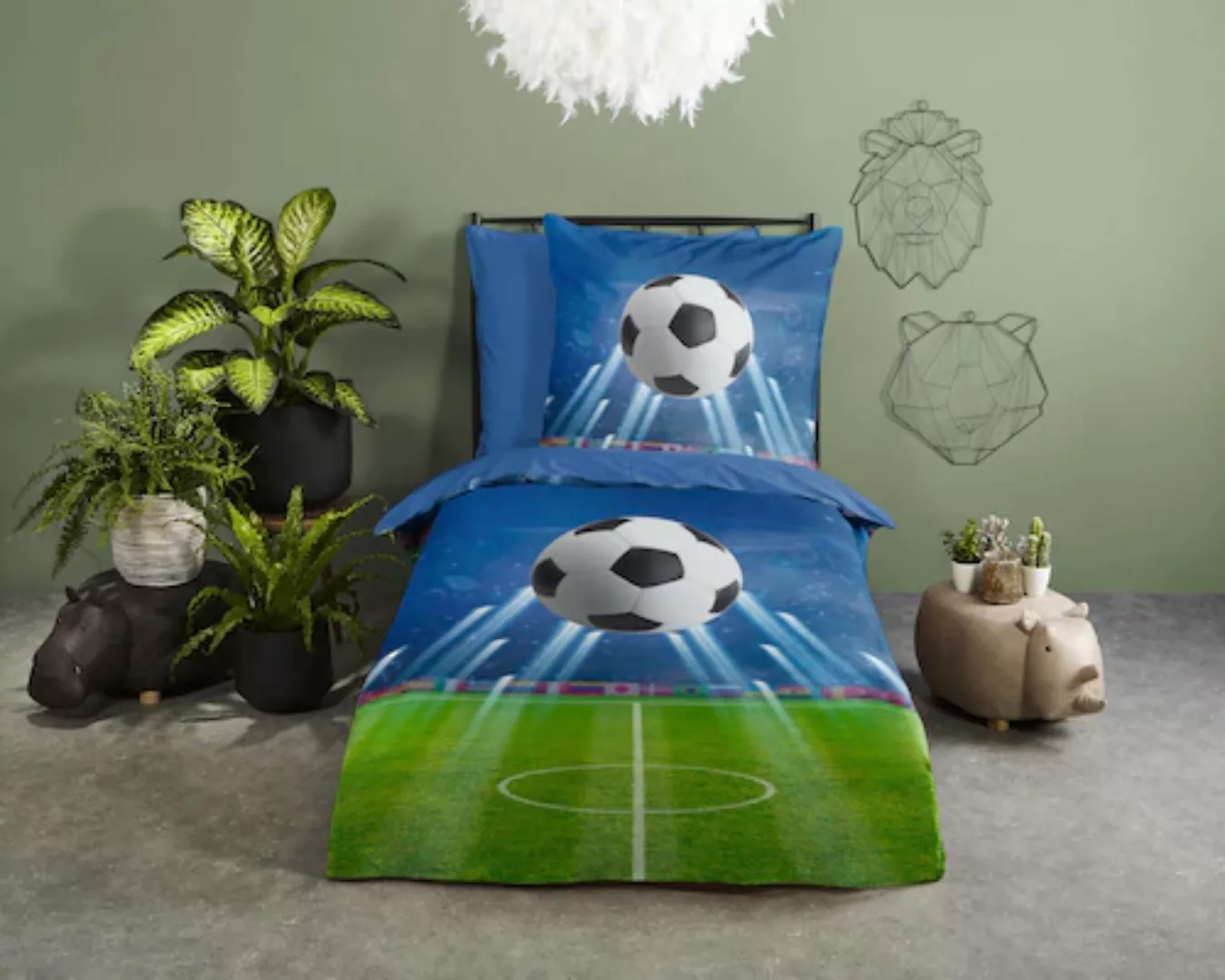 good morning Kinderbettwäsche »Goal«, Baumwolle, 135x200, Reißverschluss, W günstig online kaufen