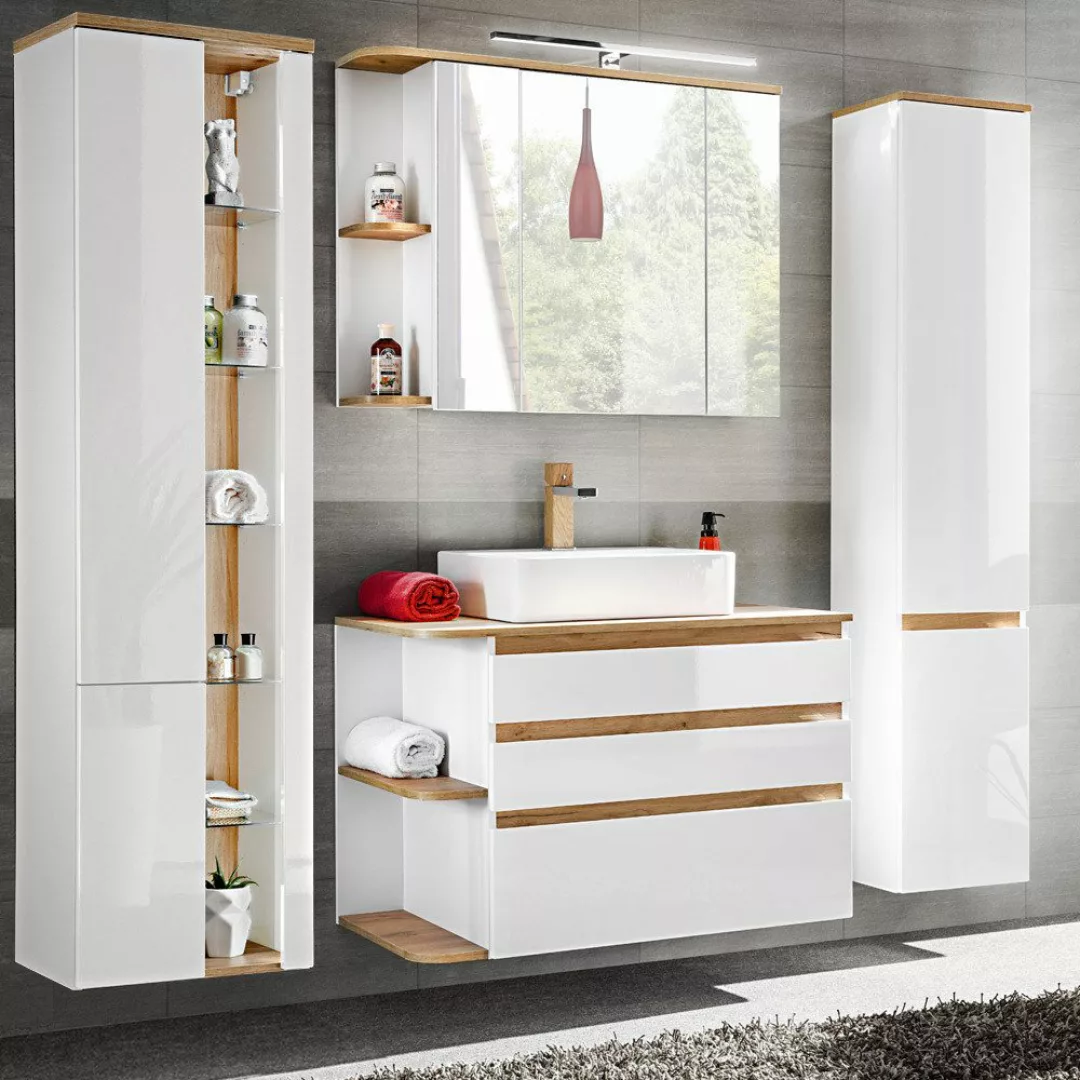 Lomadox Badmöbel-Set CAMPOS-56, (Spar-Set, 6-St), weiß günstig online kaufen