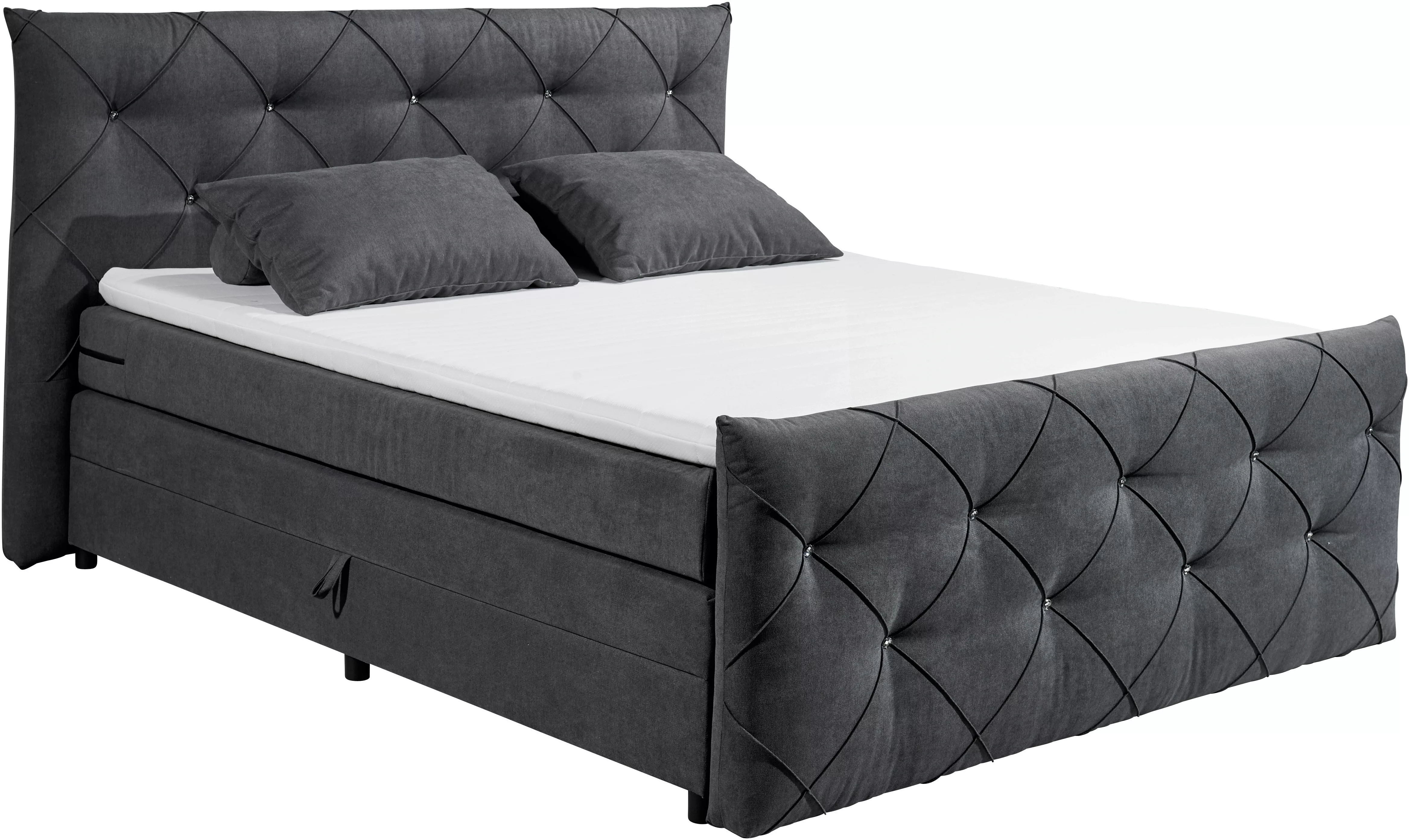 ED EXCITING DESIGN Boxspringbett »Villano«, mit Strasssteinen, Breite: 180c günstig online kaufen