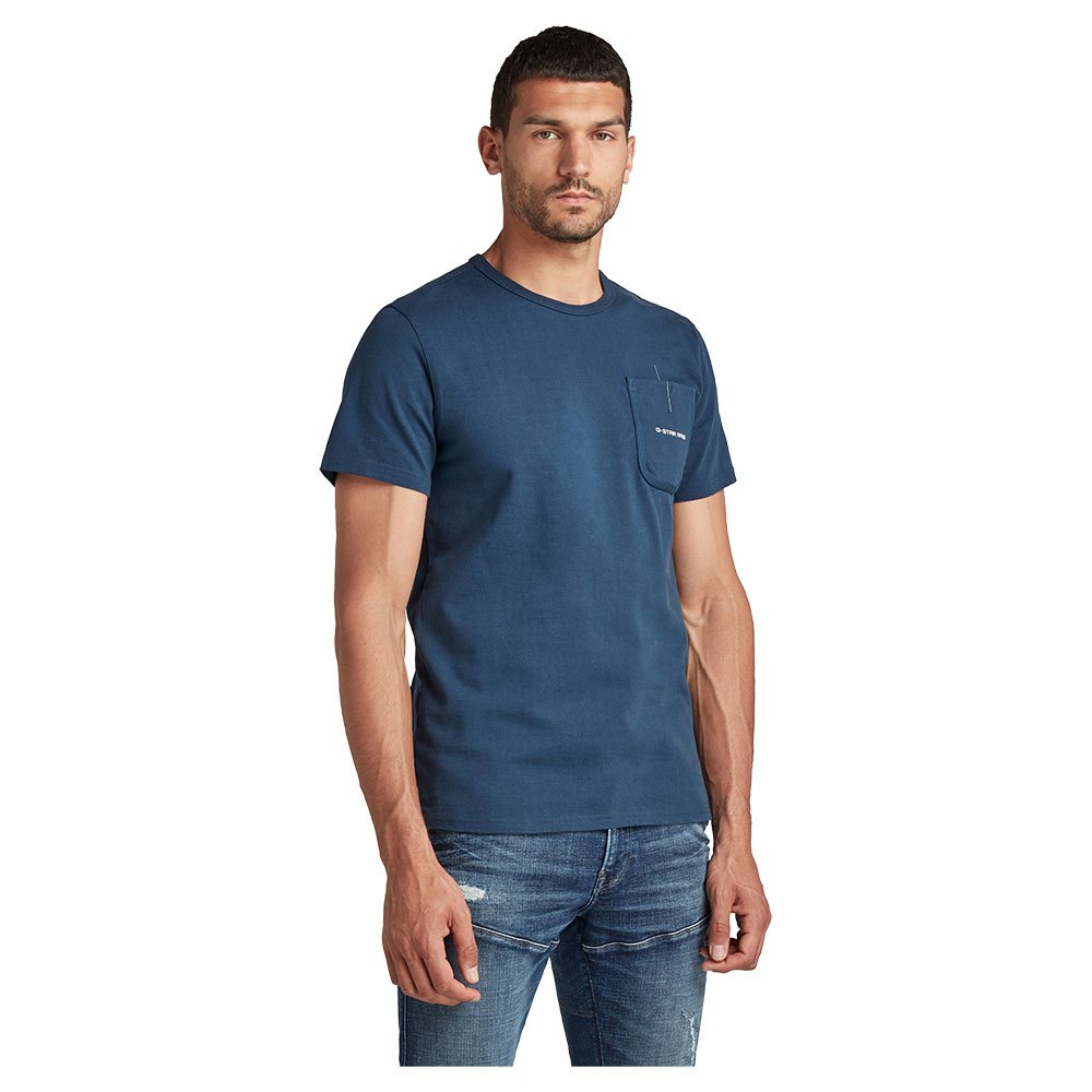 G-star Pocket Logo Kurzarm Rundhalsausschnitt T-shirt M Luna Blue günstig online kaufen