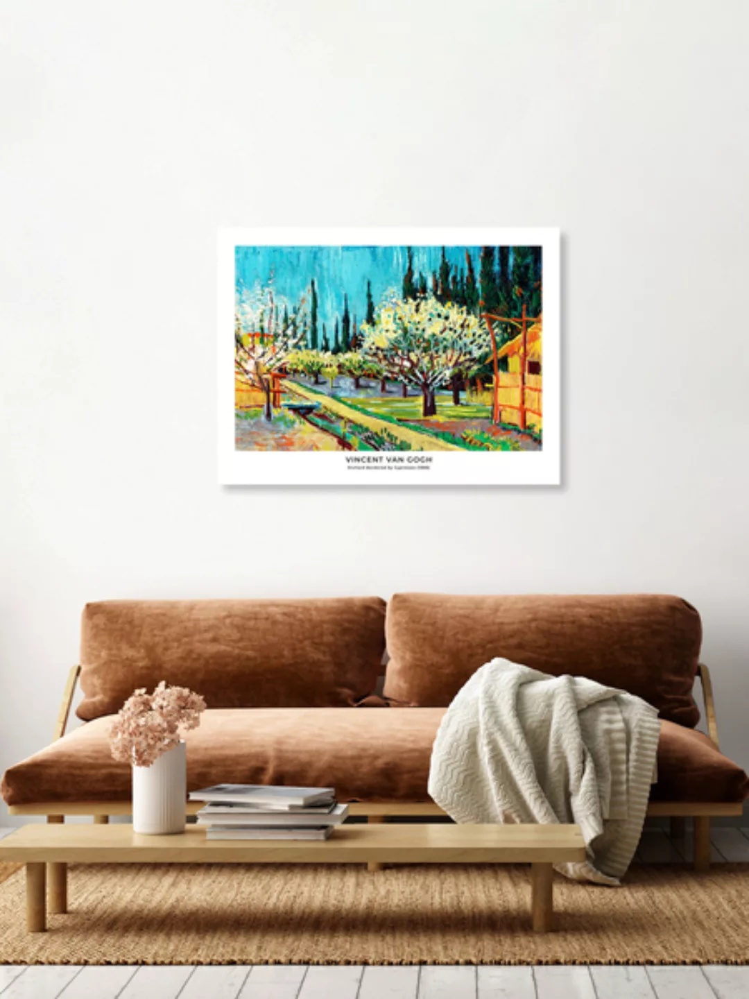 Poster / Leinwandbild - Vincent Van Gogh: Obstgarten Umgeben Von Zypressen günstig online kaufen