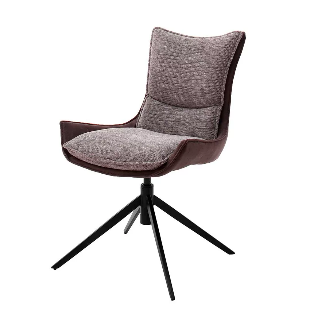 Esstisch Stühle in Rostfarben und Schwarz drehbar (2er Set) günstig online kaufen