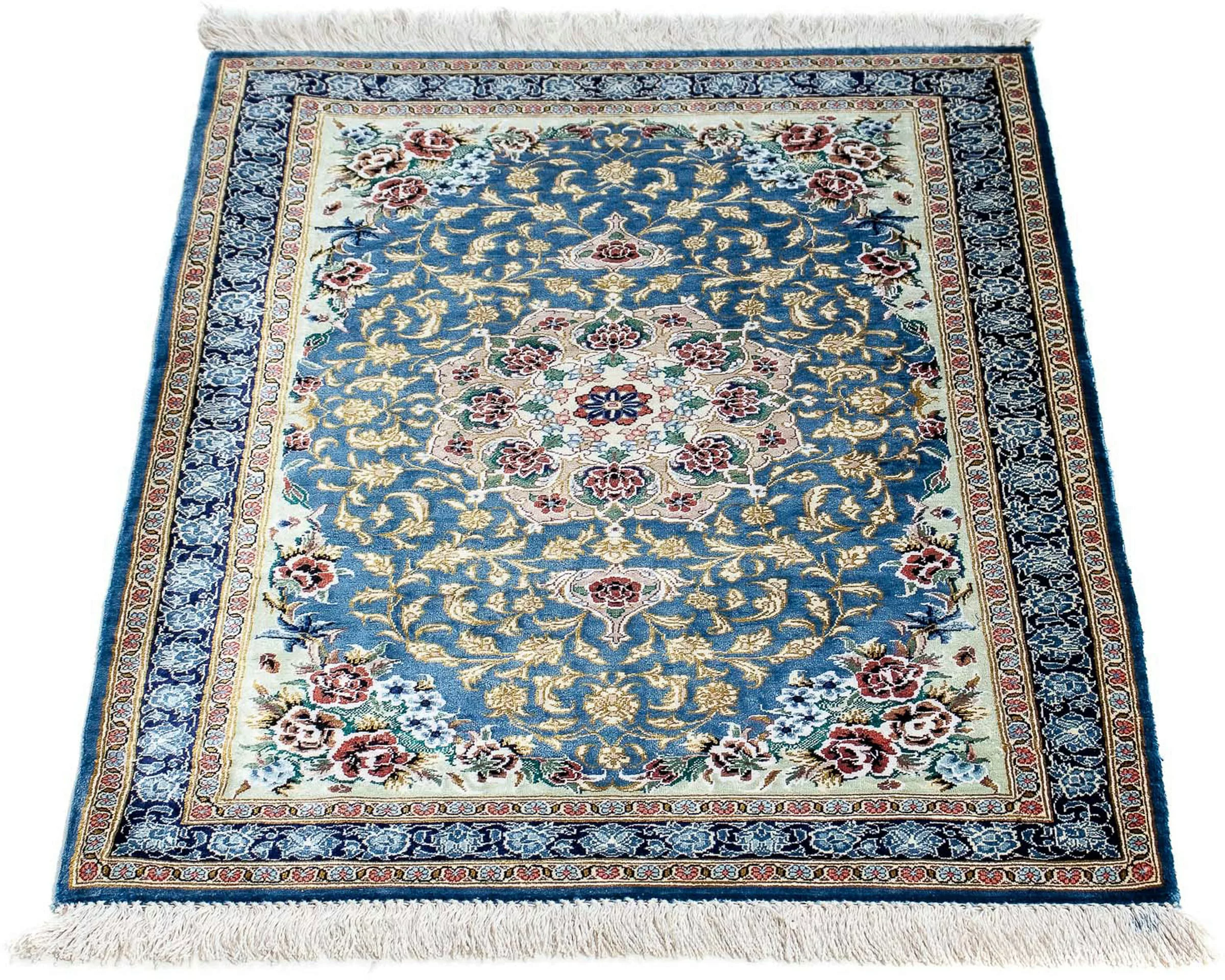 morgenland Orientteppich »Perser - Ghom - 86 x 60 cm - blau«, rechteckig, 1 günstig online kaufen