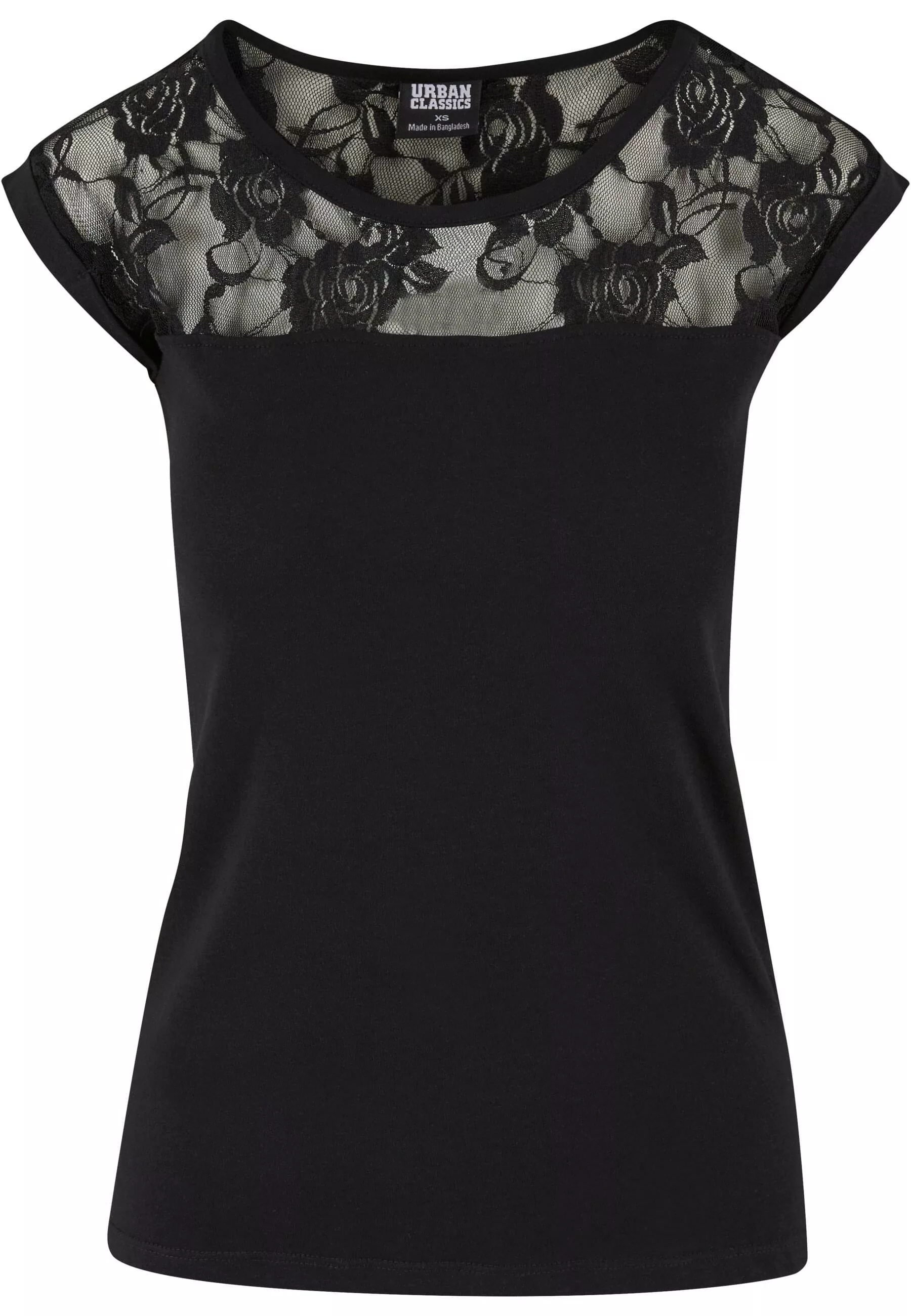 URBAN CLASSICS Kurzarmshirt "Urban Classics Damen Ladies Top Laces Tee", (1 günstig online kaufen