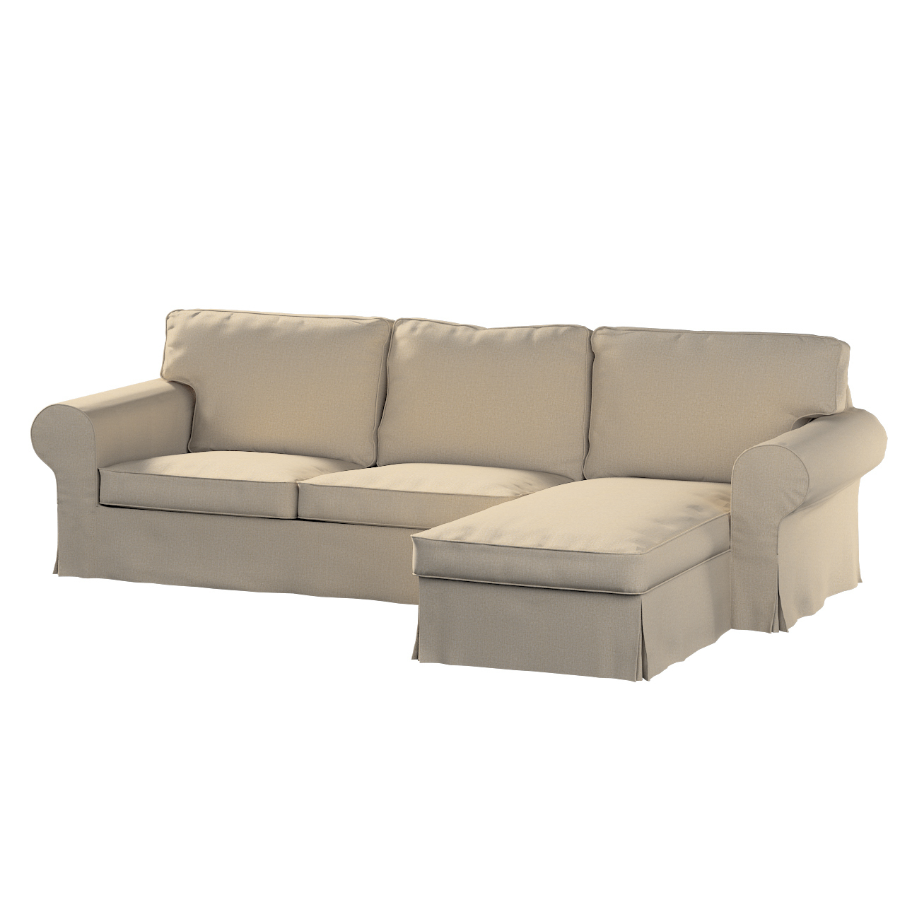 Bezug für Ektorp 2-Sitzer Sofa mit Recamiere, beige, Ektorp 2-Sitzer Sofabe günstig online kaufen