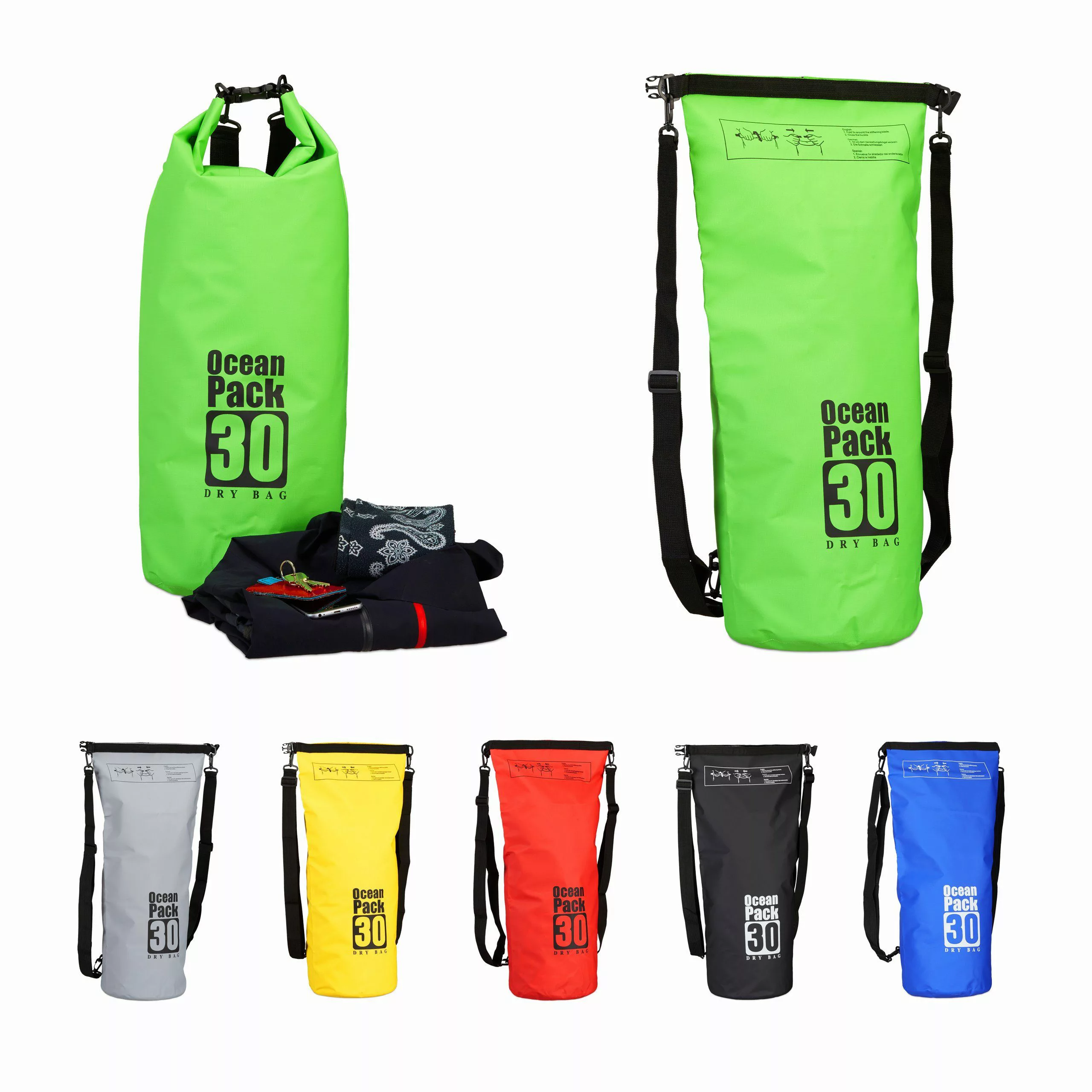 relaxdays Drybag Ocean Pack 30L wasserdicht, günstig online kaufen