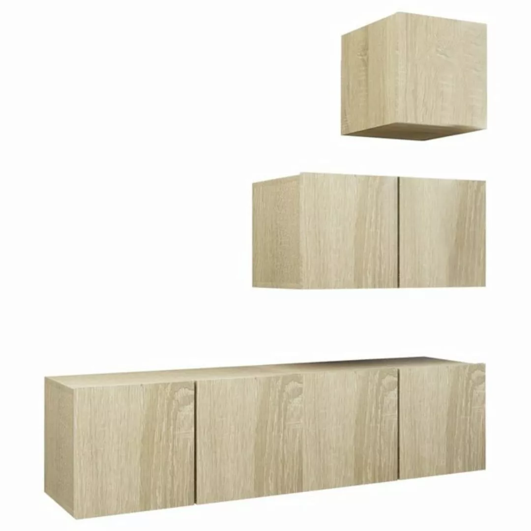 furnicato TV-Schrank 4-tlg. TV-Schrank-Set Sonoma-Eiche Holzwerkstoff (1-St günstig online kaufen