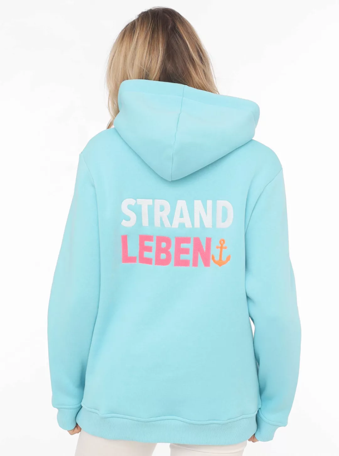 Zwillingsherz Hoodie ""Meine Heimat"", mit aufgesticktem "Strand"-Schriftzu günstig online kaufen