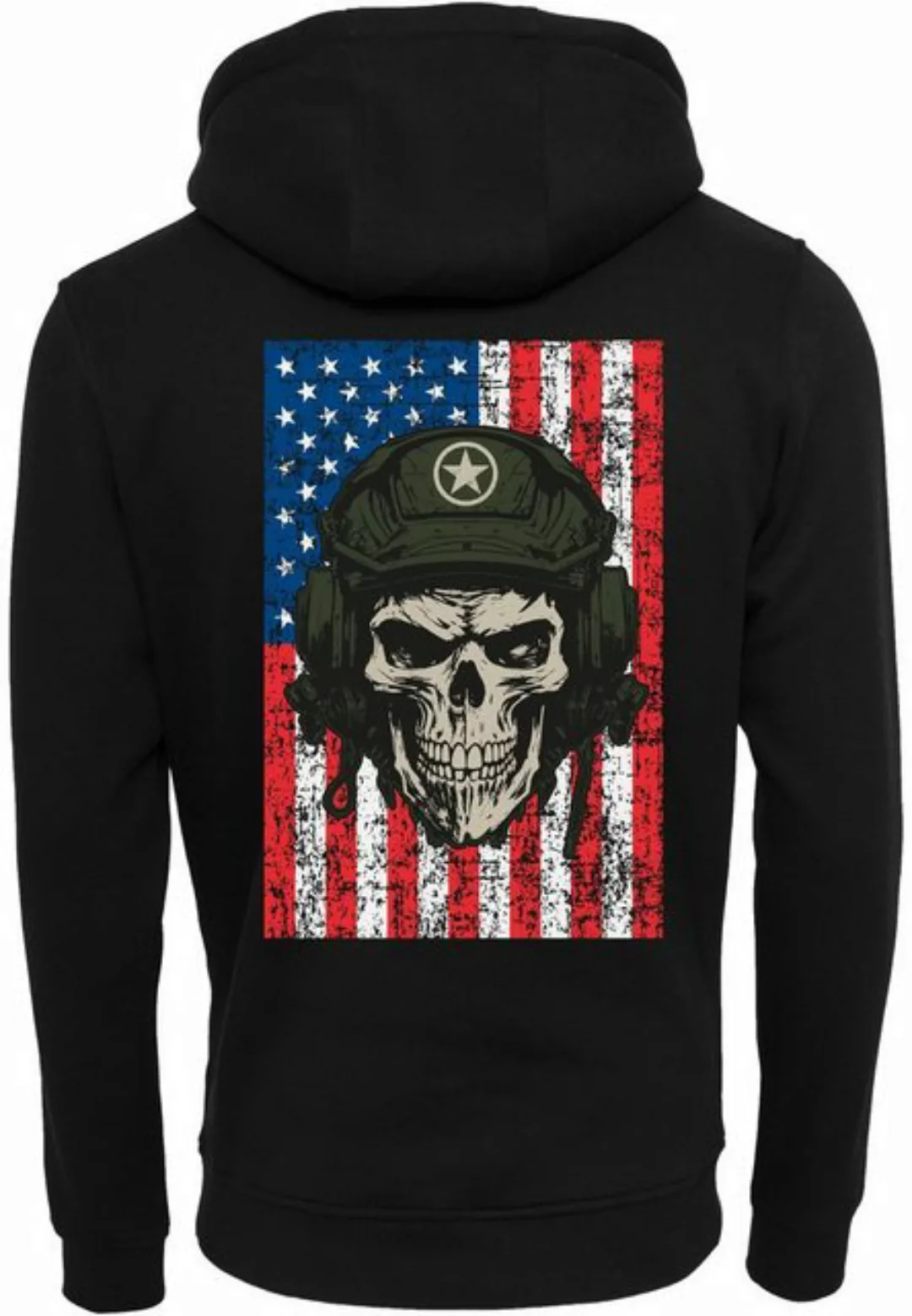 Baddery Kapuzenpullover US Army Hoodie: "Army Skull" mit Stick-Patch, hochw günstig online kaufen