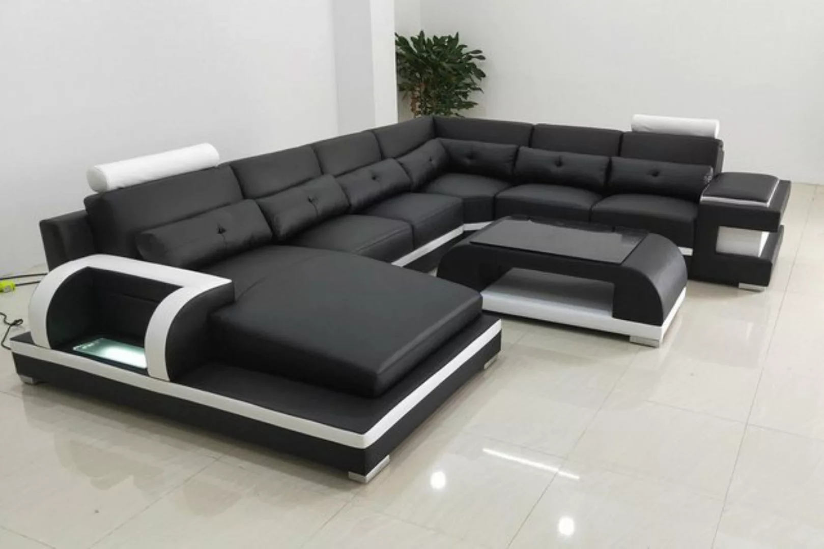 JVmoebel Ecksofa, Ecksofa Couch Sofa LED Wohnlandschaft Polster Garnitur günstig online kaufen