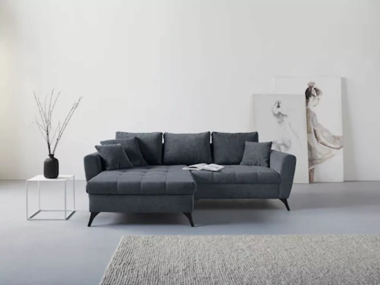 INOSIGN Ecksofa "Lörby L-Form", auch mit Aqua clean-Bezug, feine Steppung i günstig online kaufen