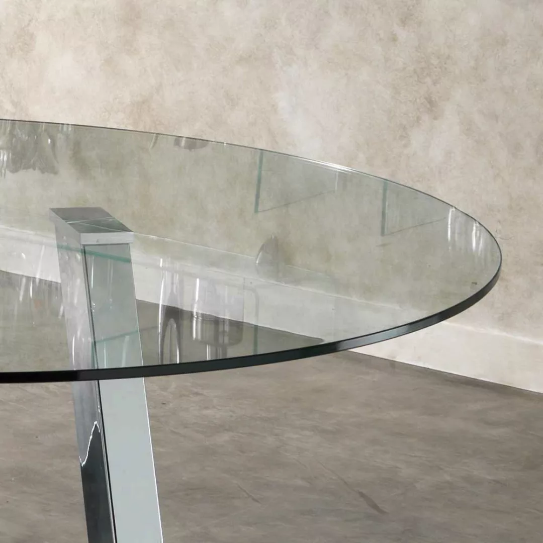 Runder Esstisch mit Glasplatte 120 cm breit günstig online kaufen