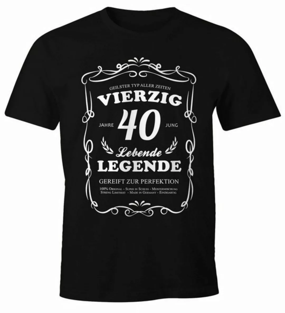 MoonWorks Print-Shirt Herren Geschenk T-Shirt Geburtstag 30-90 Jahre Lebend günstig online kaufen