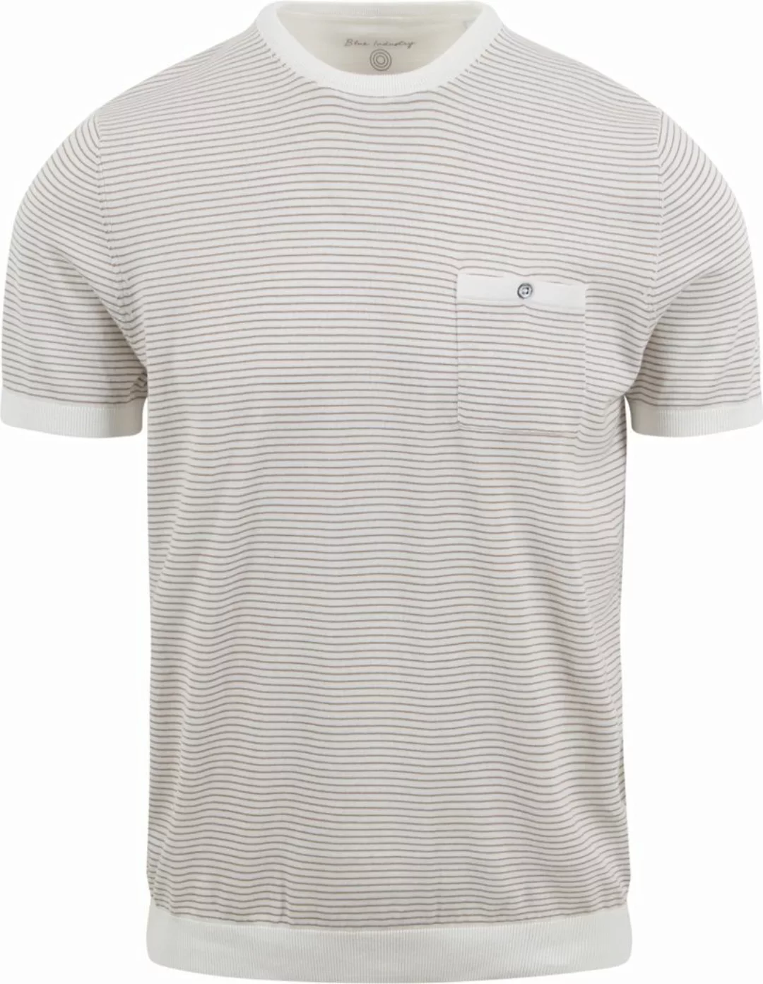 Blue Industry T-Shirt Streifen Ecru - Größe L günstig online kaufen