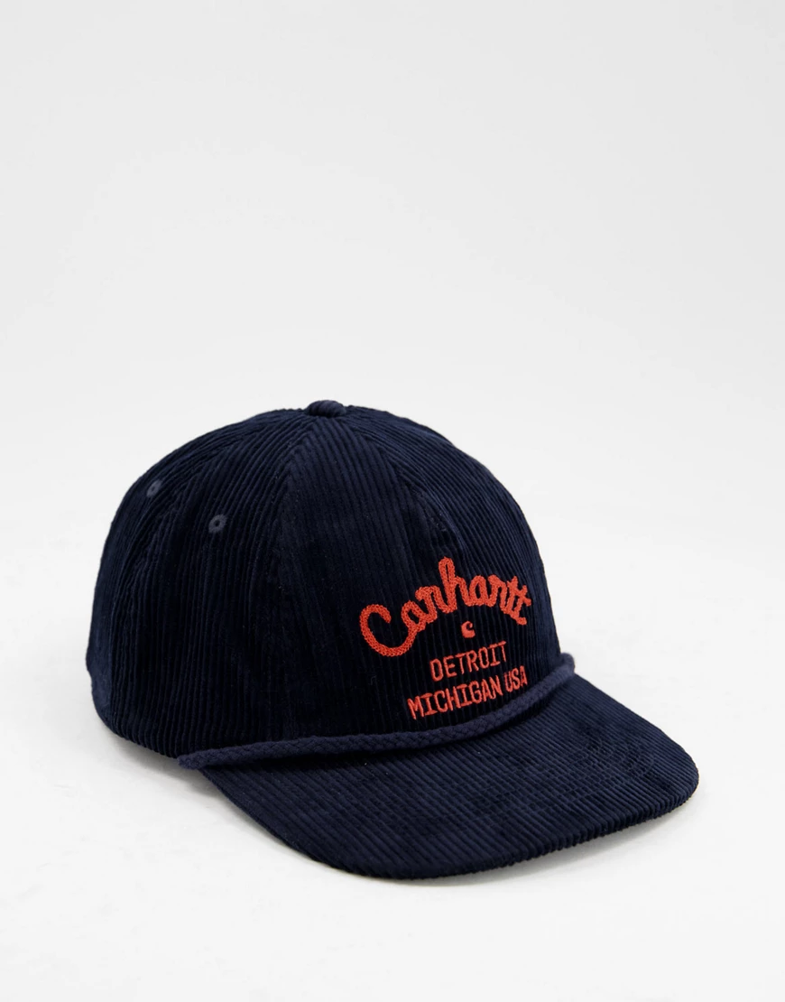 Carhartt WIP – Dennis – Flexible Cord-Kappe in Marineblau günstig online kaufen